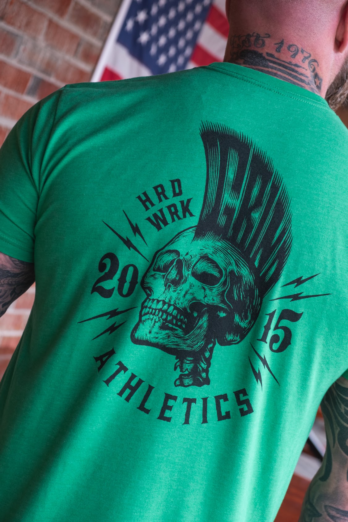 HRD WRK Skull Mohawk T