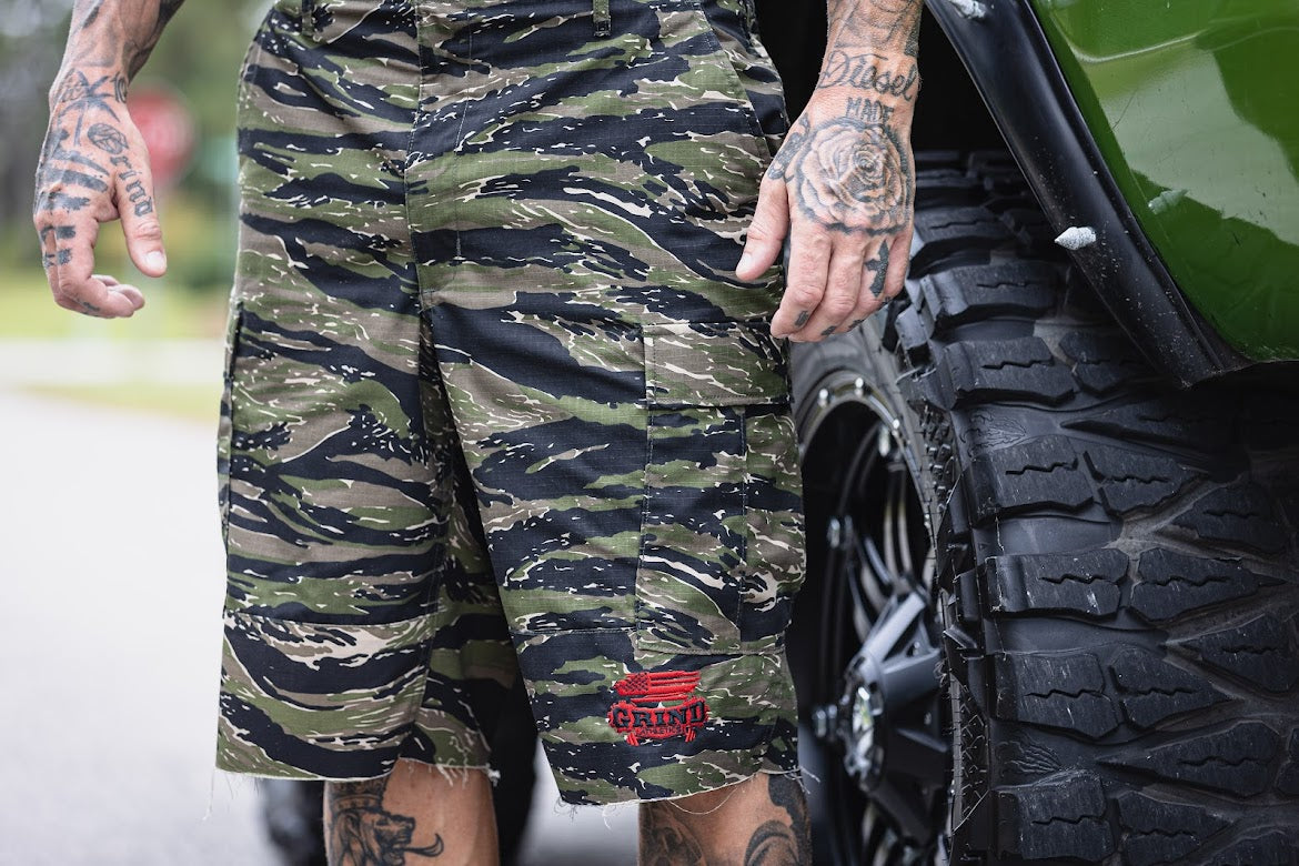 Tiger Camo Cutoff Cargos