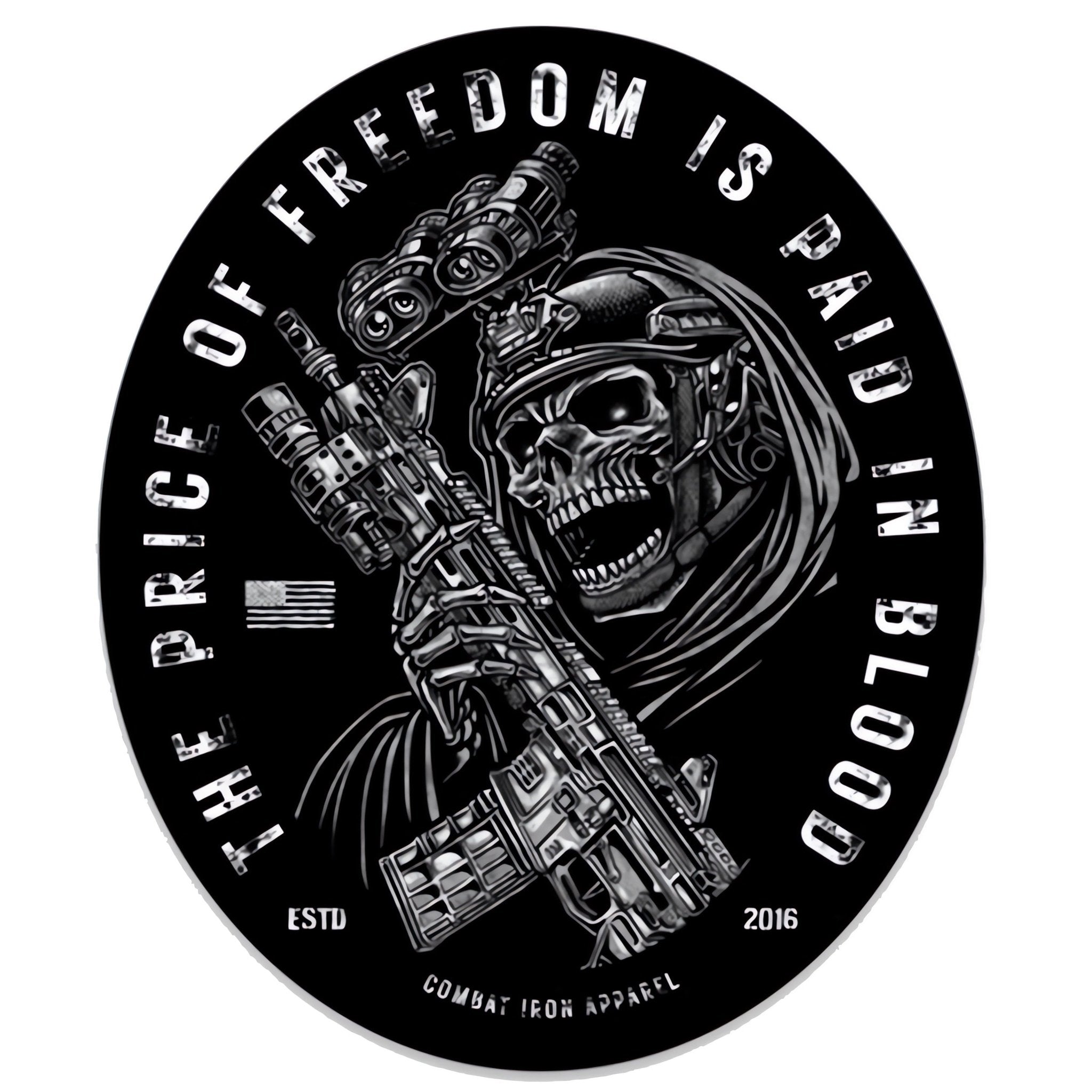 The Price Of Freedom Is Paid In Blood Decal