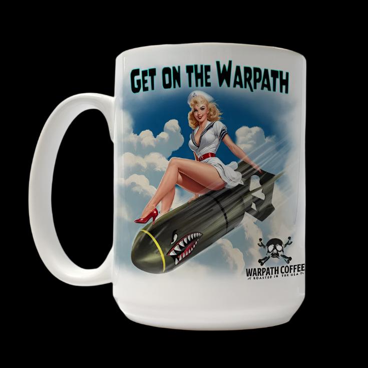 Taza vintage con imagen de chica pin up marinera