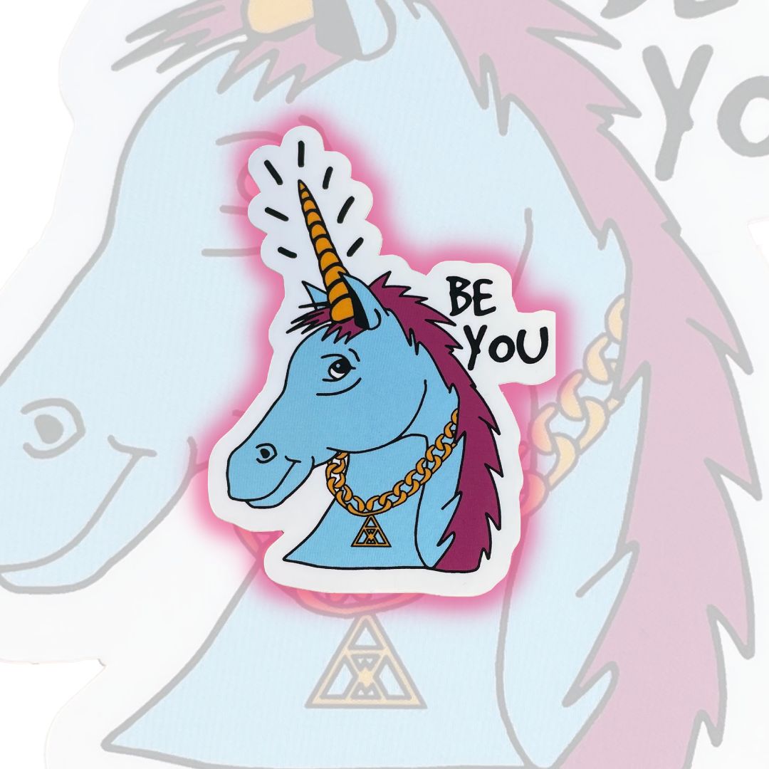 BE YOU UNICORN STICKER