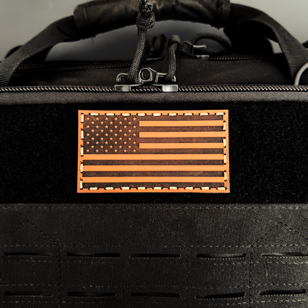 US FLAG LEATHER PATCH