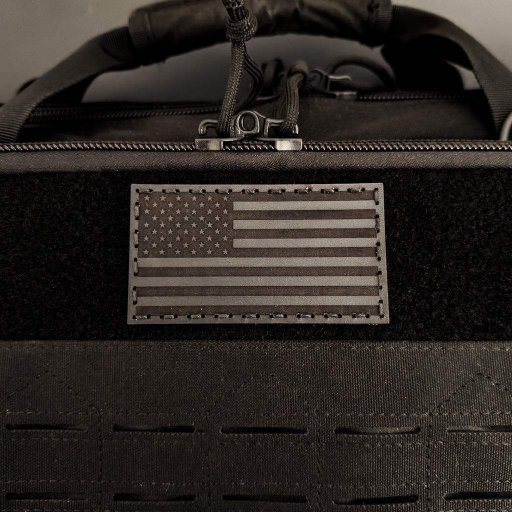 US FLAG LEATHER PATCH
