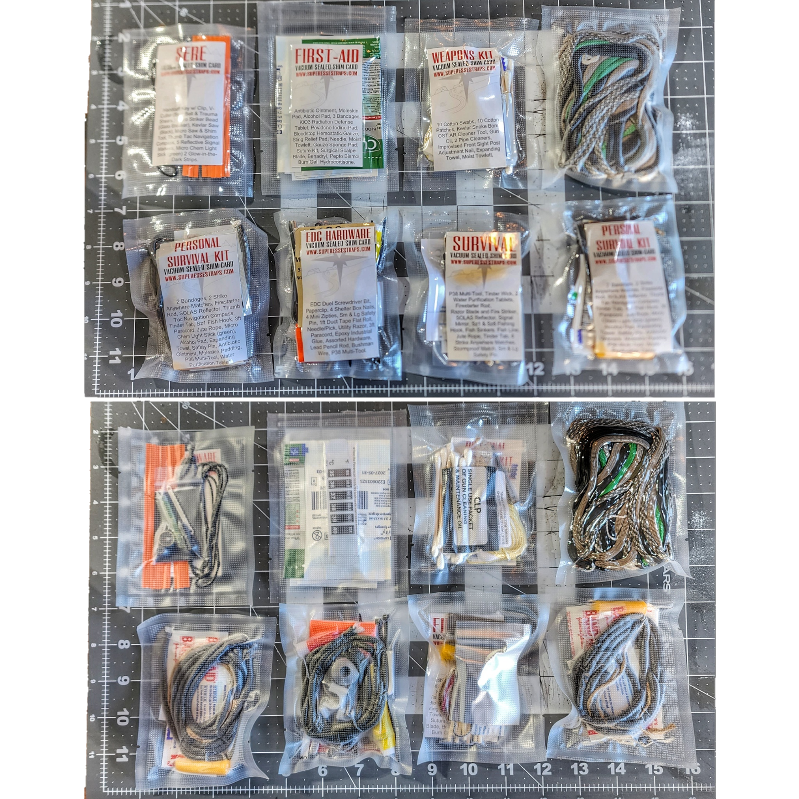 Shim Personal Survival Cards - Wallet Size Vacuum Sealed Survival Packets
