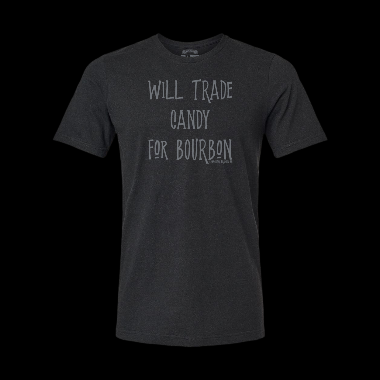 WILL TRADE CANDY FOR BOURBON | VINTAGE BLACK T-SHIRT