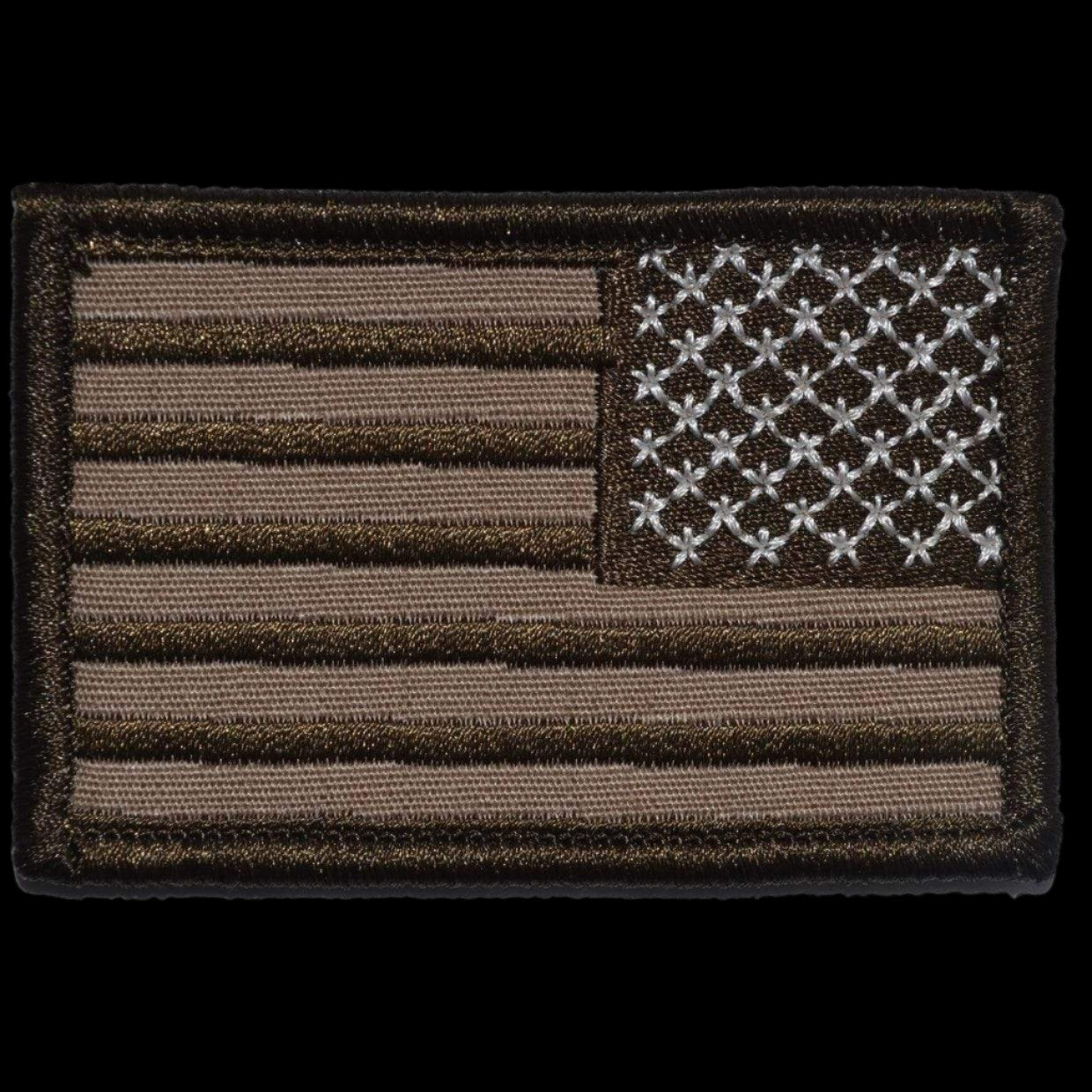 US FLAG 2 X 3 TACTICAL PATCH - COYOTE BROWN W/ COYOTE BROWN