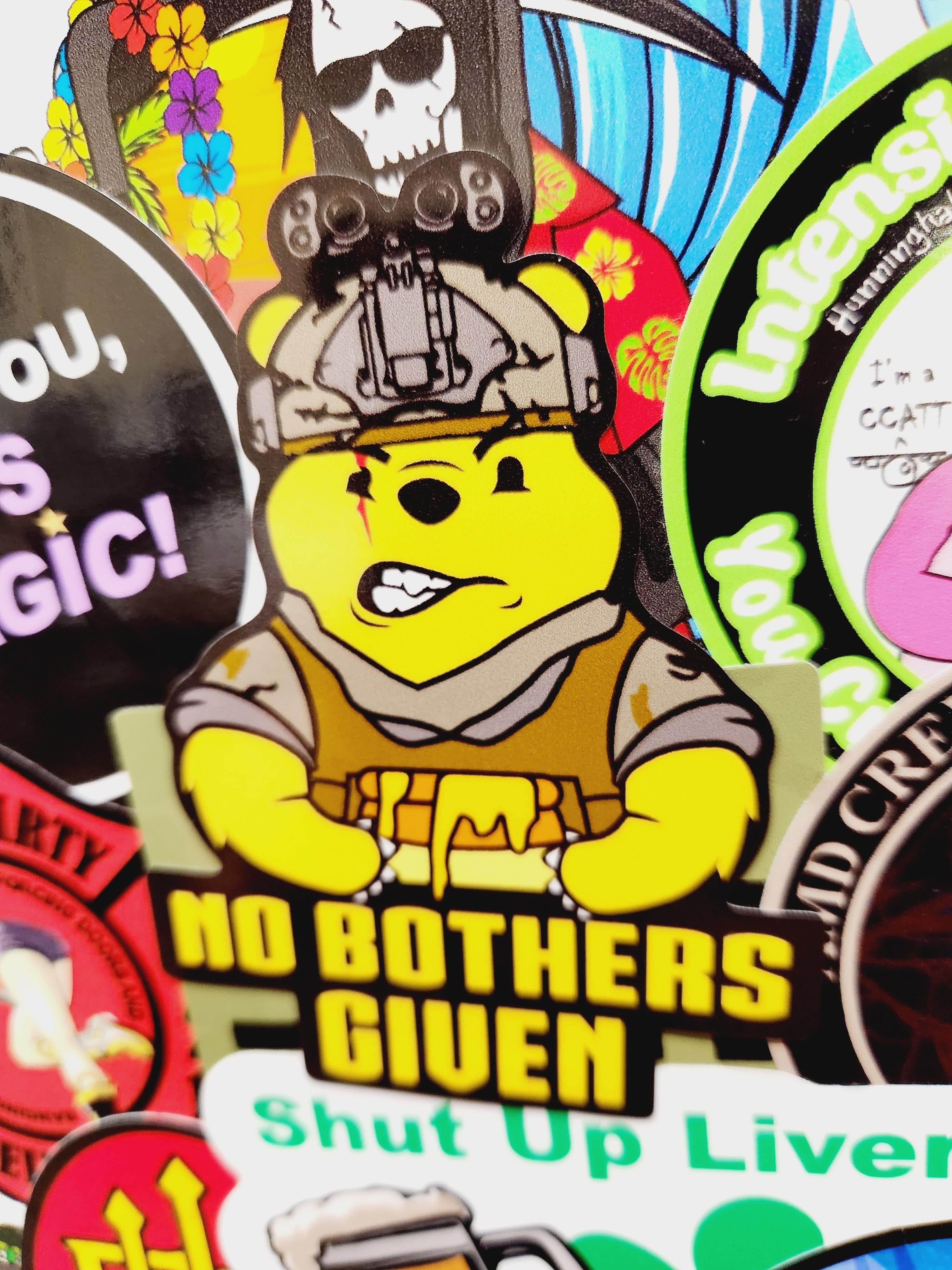 STICKER - No Bothers Given Tactical Pooh Bear Slap - Embrace the Honey Hunt