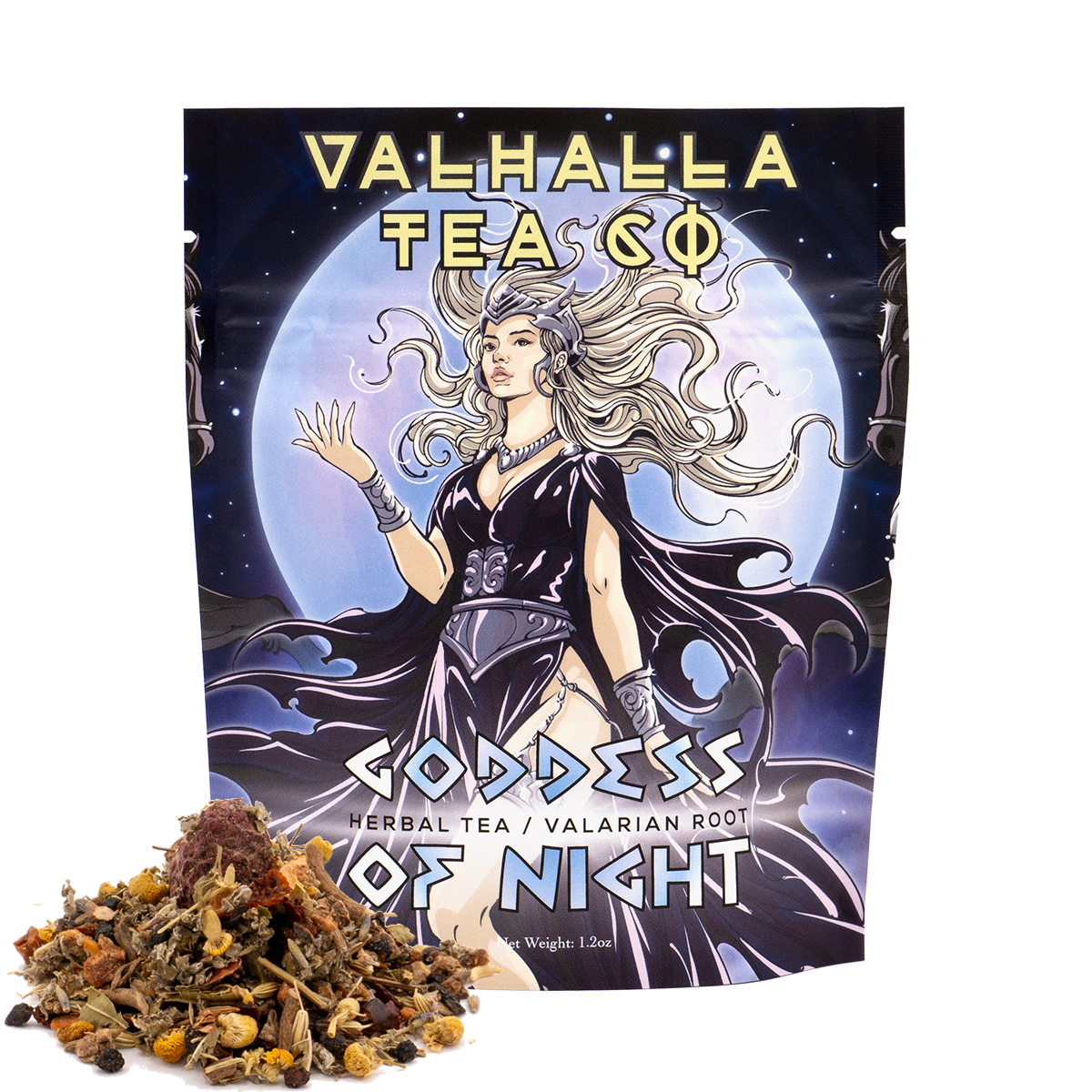 Goddess of Night | Valerian Root, Chamomile, Lavender | Herbal Tea | Non-Caffeinated