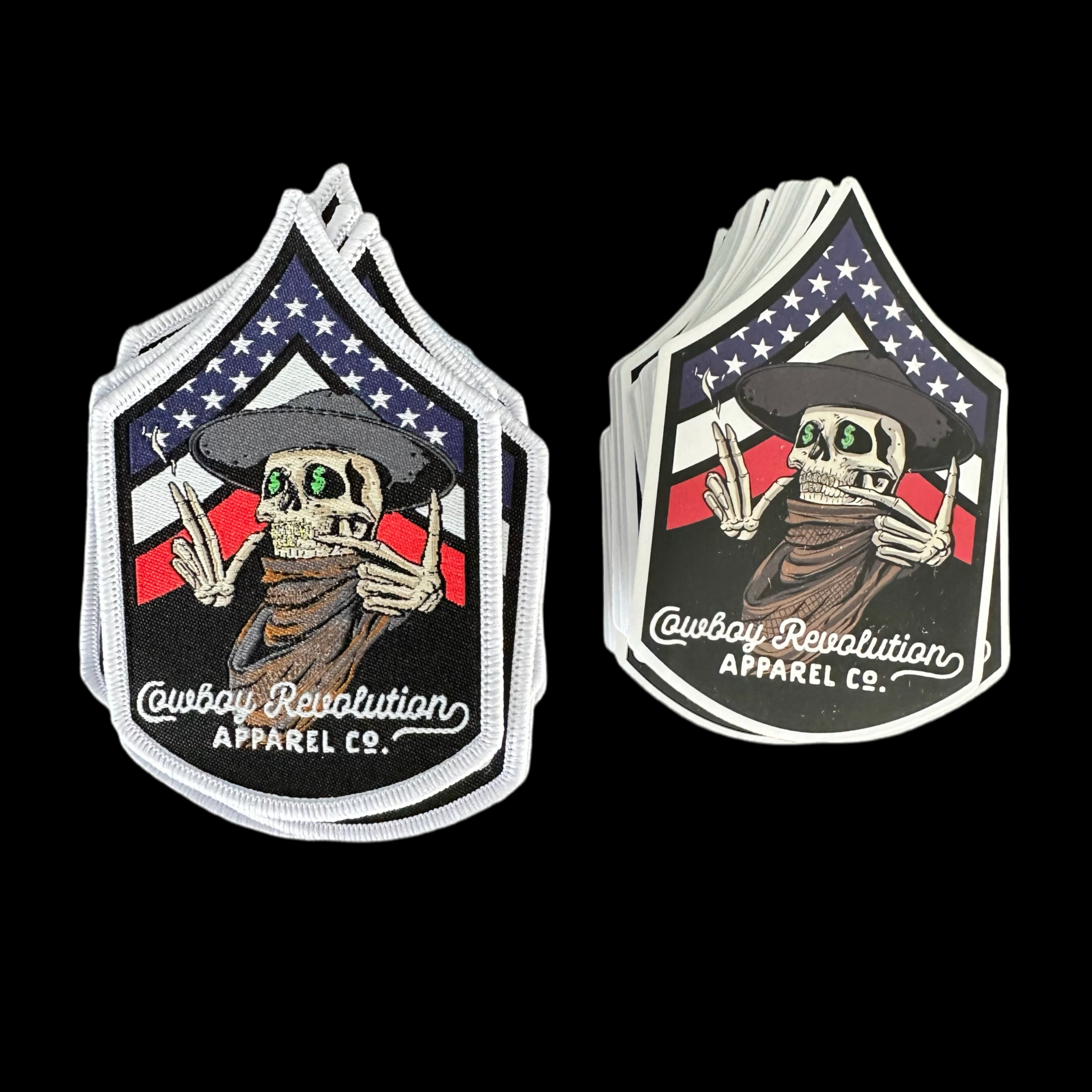 “AMERICAN GANGSTER” IRON-ON PATCH & STICKER SET