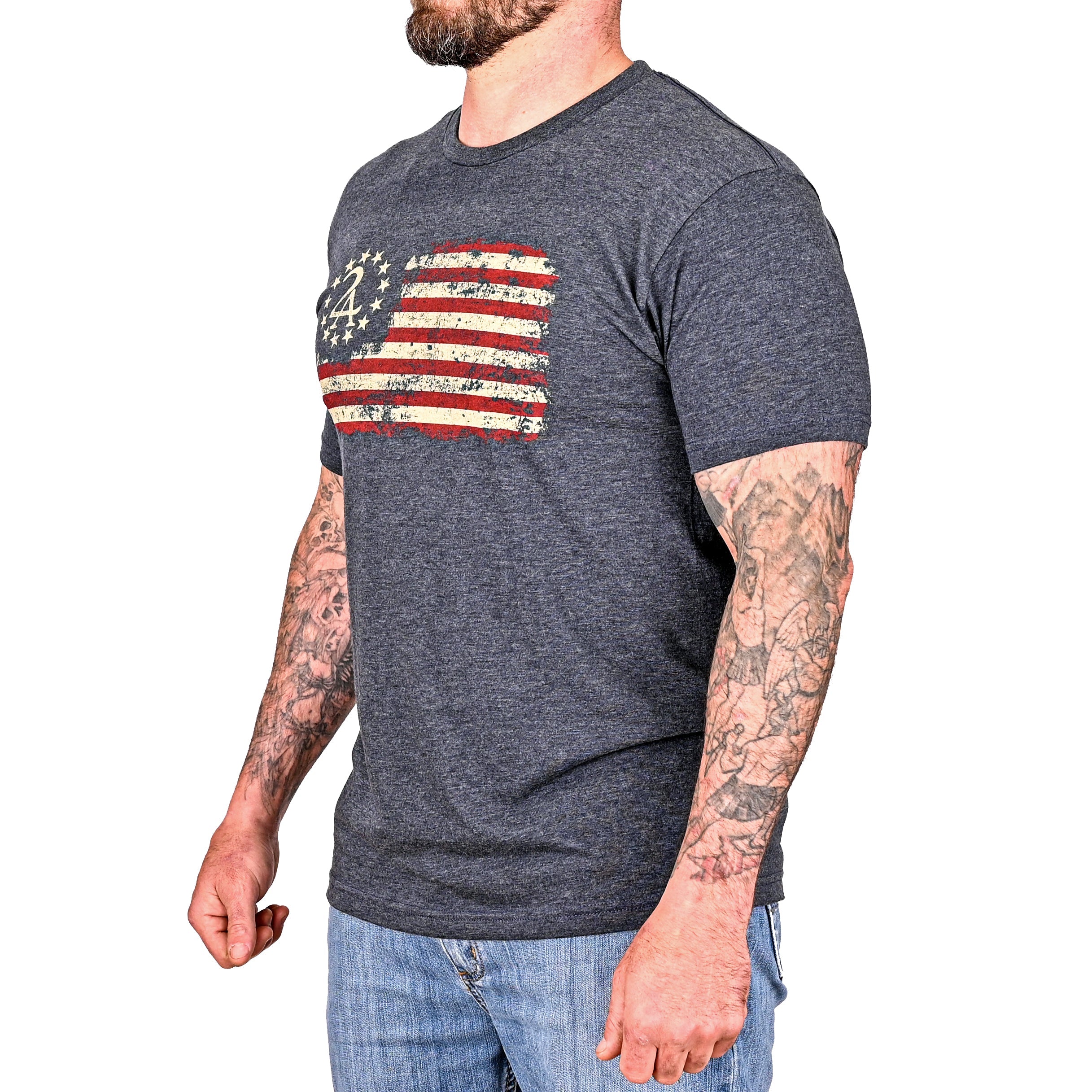 Men's 2A Betsy Ross Flag Patriotic T-Shirt