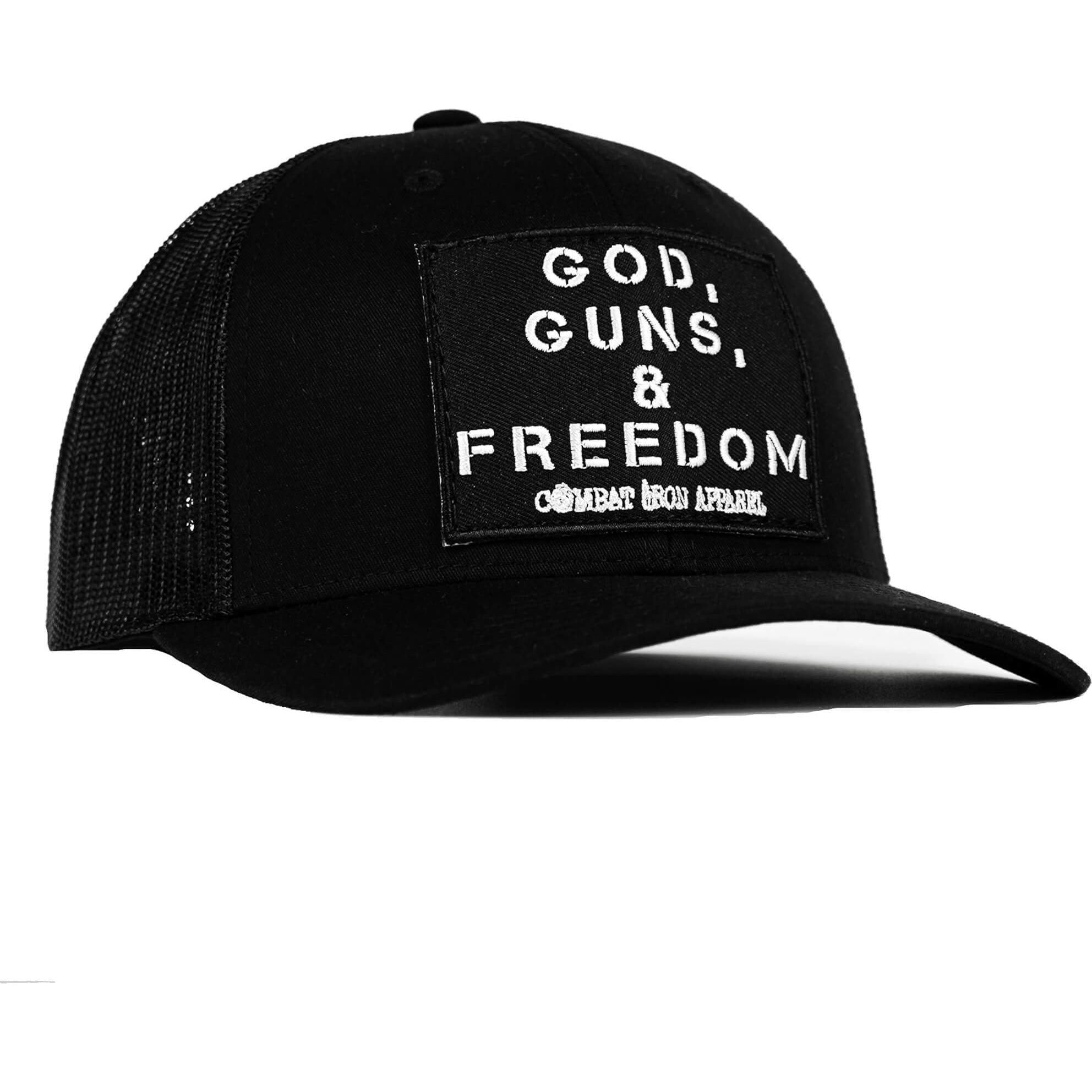 God, Guns, And Freedom Patch Mid-Profile Mesh Snapback Hat