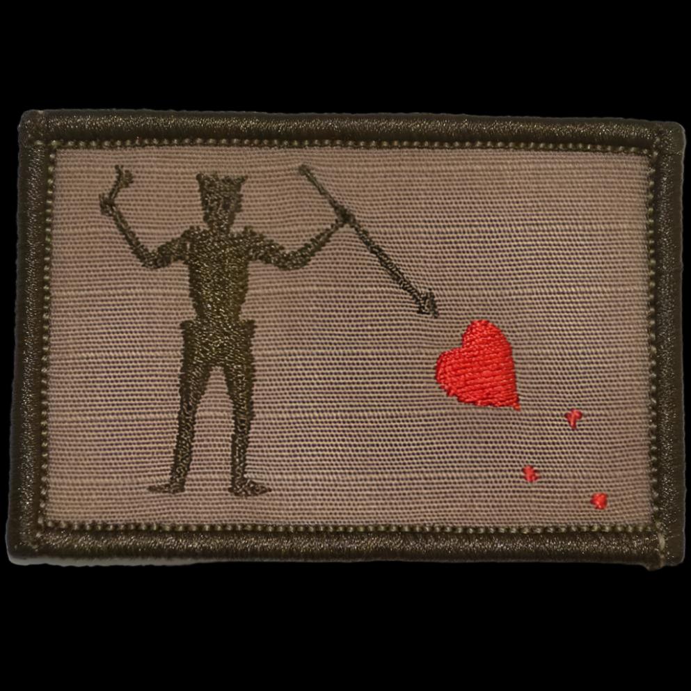Patch Militare Edward Teach Barbanera Bandiera Pirata – 2 Pezzi Con Retro A Gancio E Loop, Ricamo Tattico, 11x7 Cm