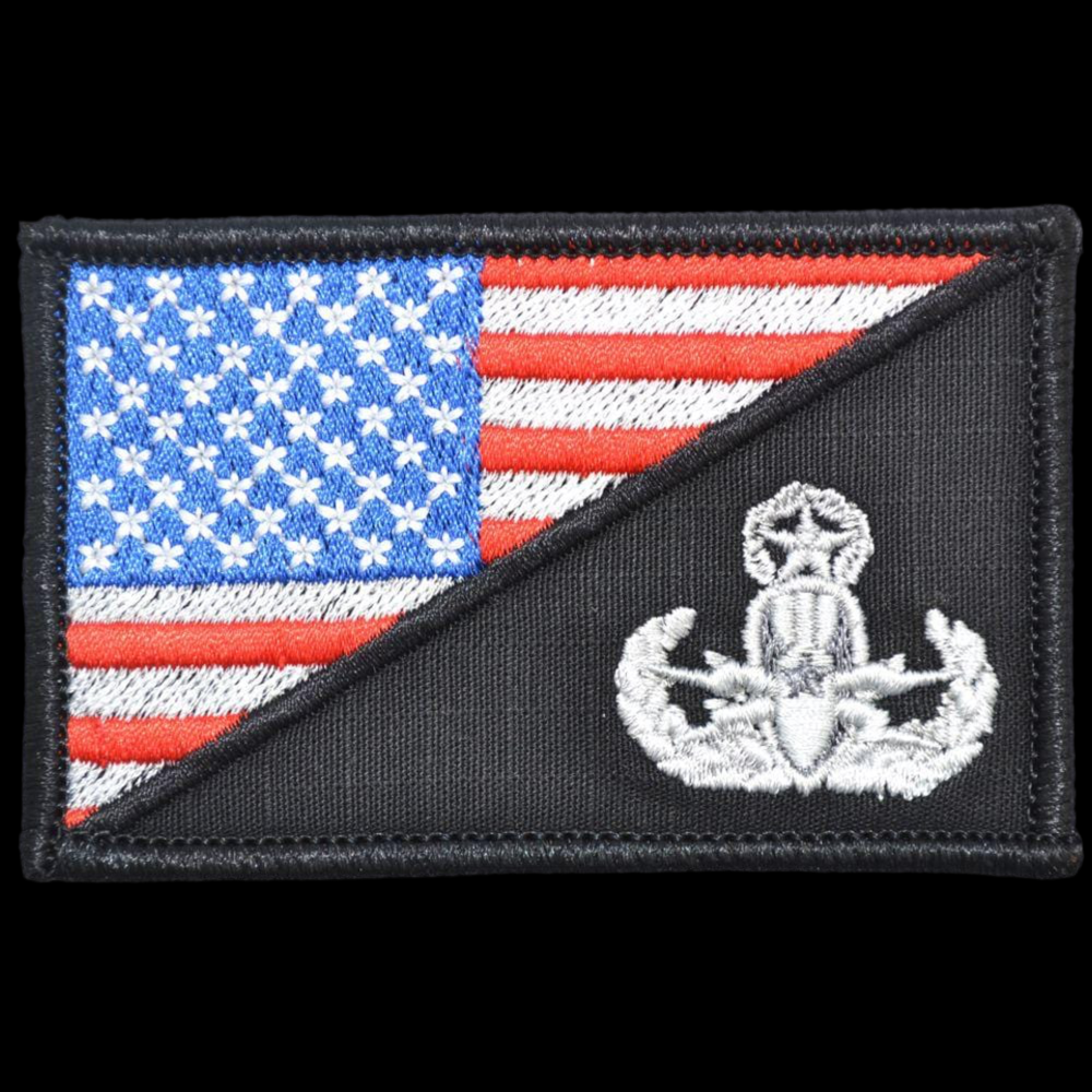 EOD MASTER EXPLOSIVE ORDNANCE DISPOSAL USA FLAG TACTICAL PATCH