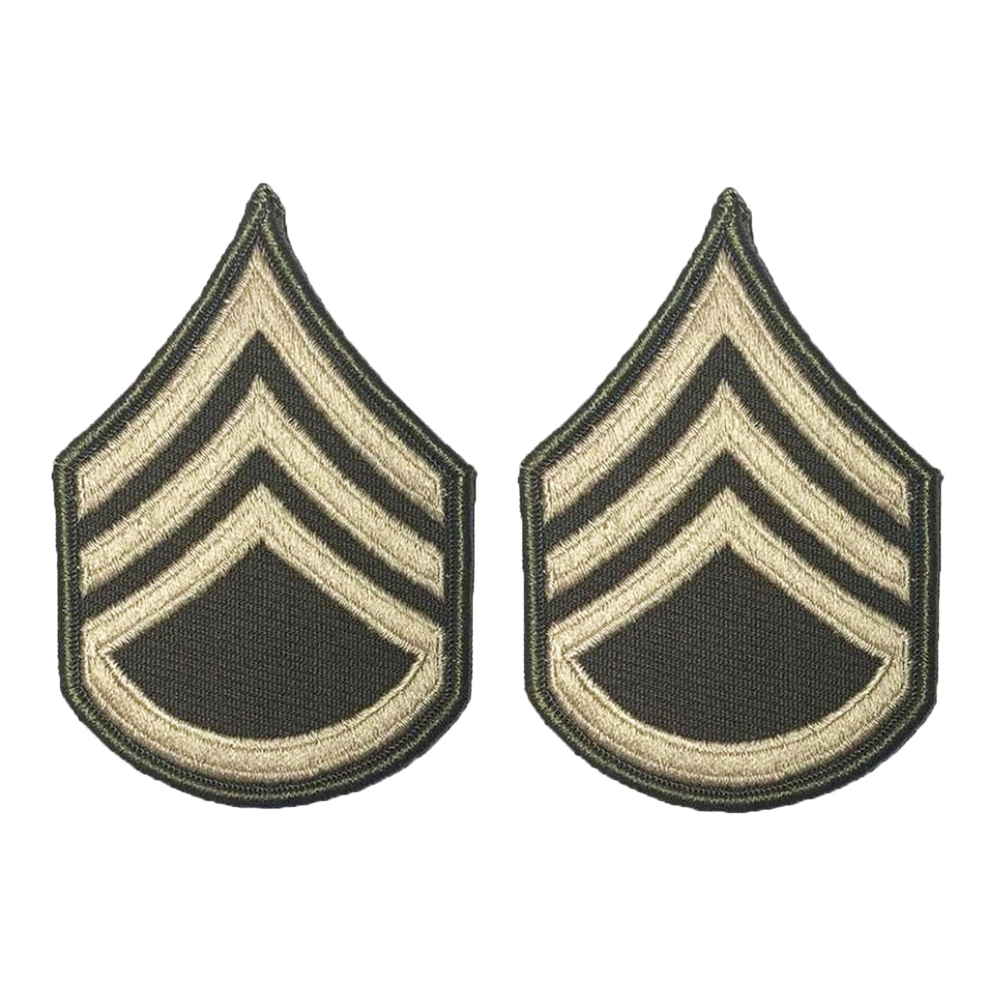 U.S. Army AGSU E6 Staff Sergeant Chevron Sew on Rank (Male) (pair)
