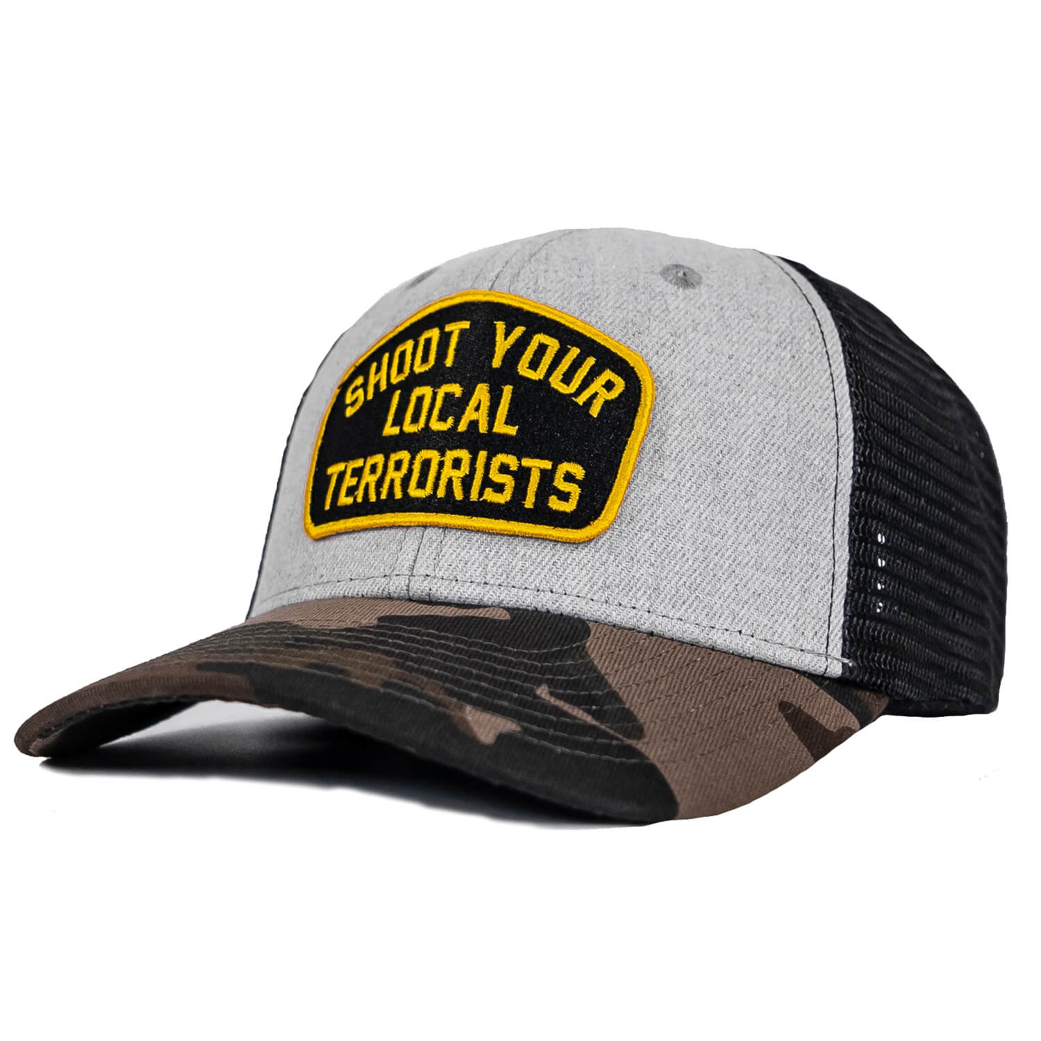 SHOOT YOUR LOCAL TERRORISTS PATCH MESH SNAPBACK Hat