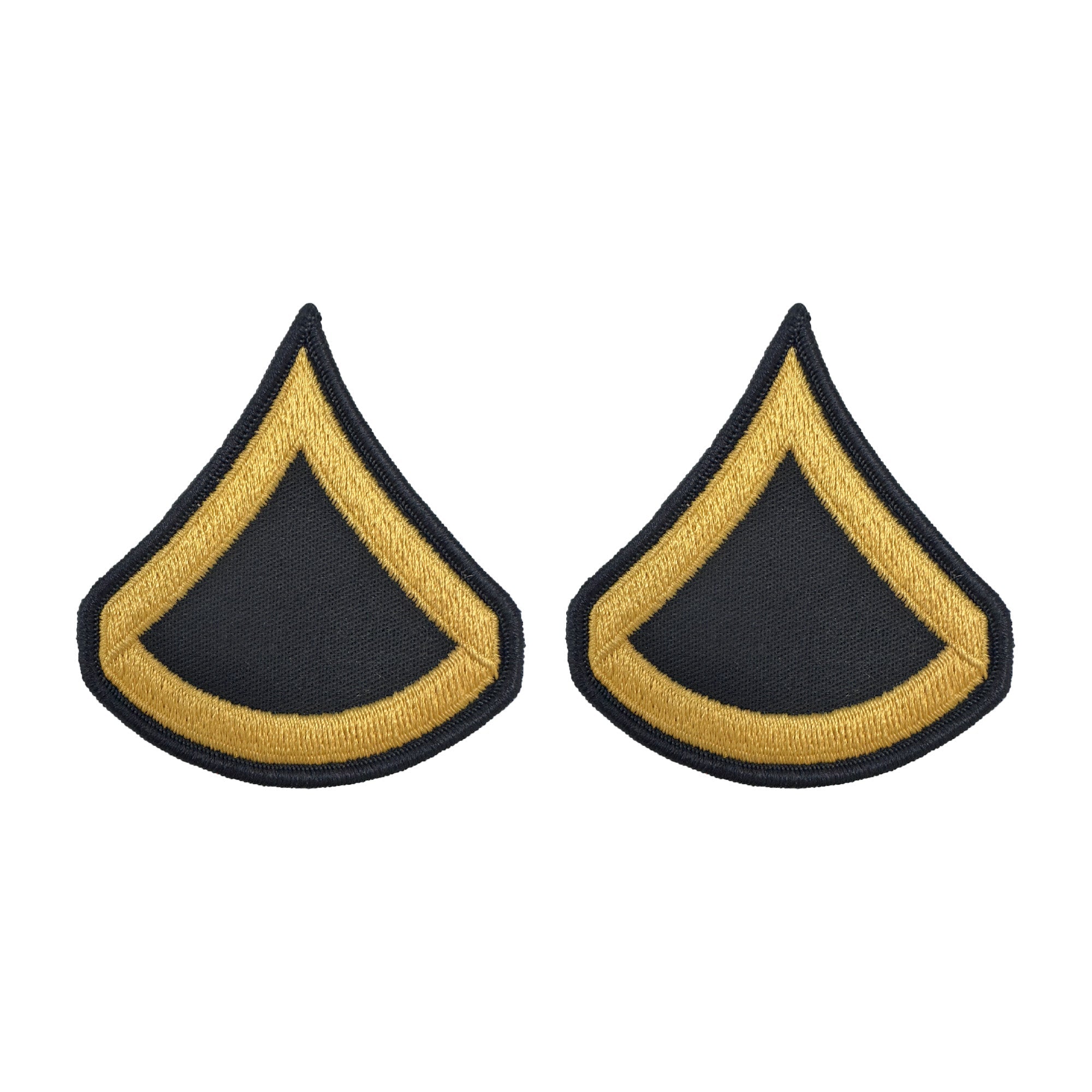 US Army E3 Private First Class Gold on Blue Sew-on - Large/Male