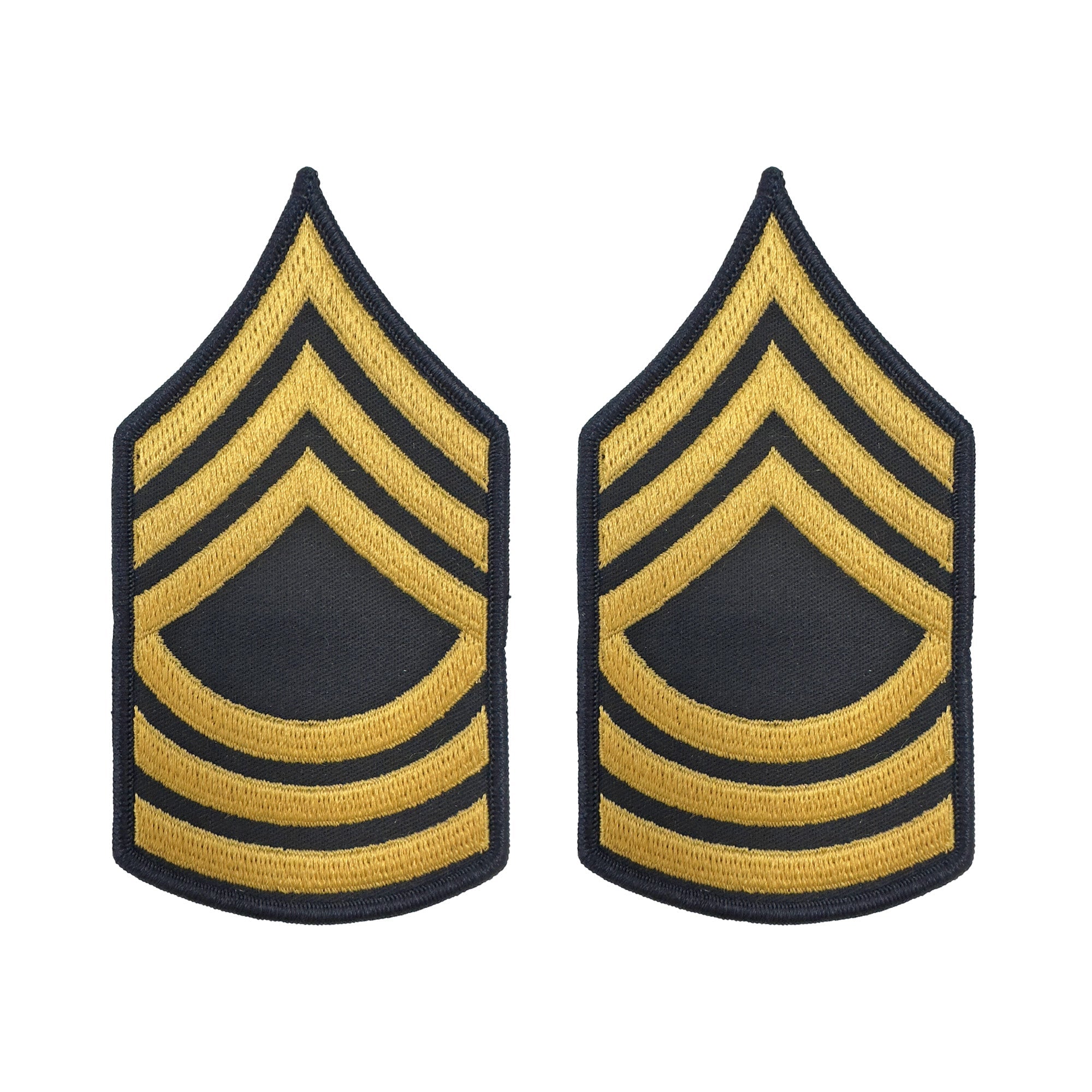 U.S. Army E8 Master Sergeant Gold on Blue Sew-on - Male (Large)
