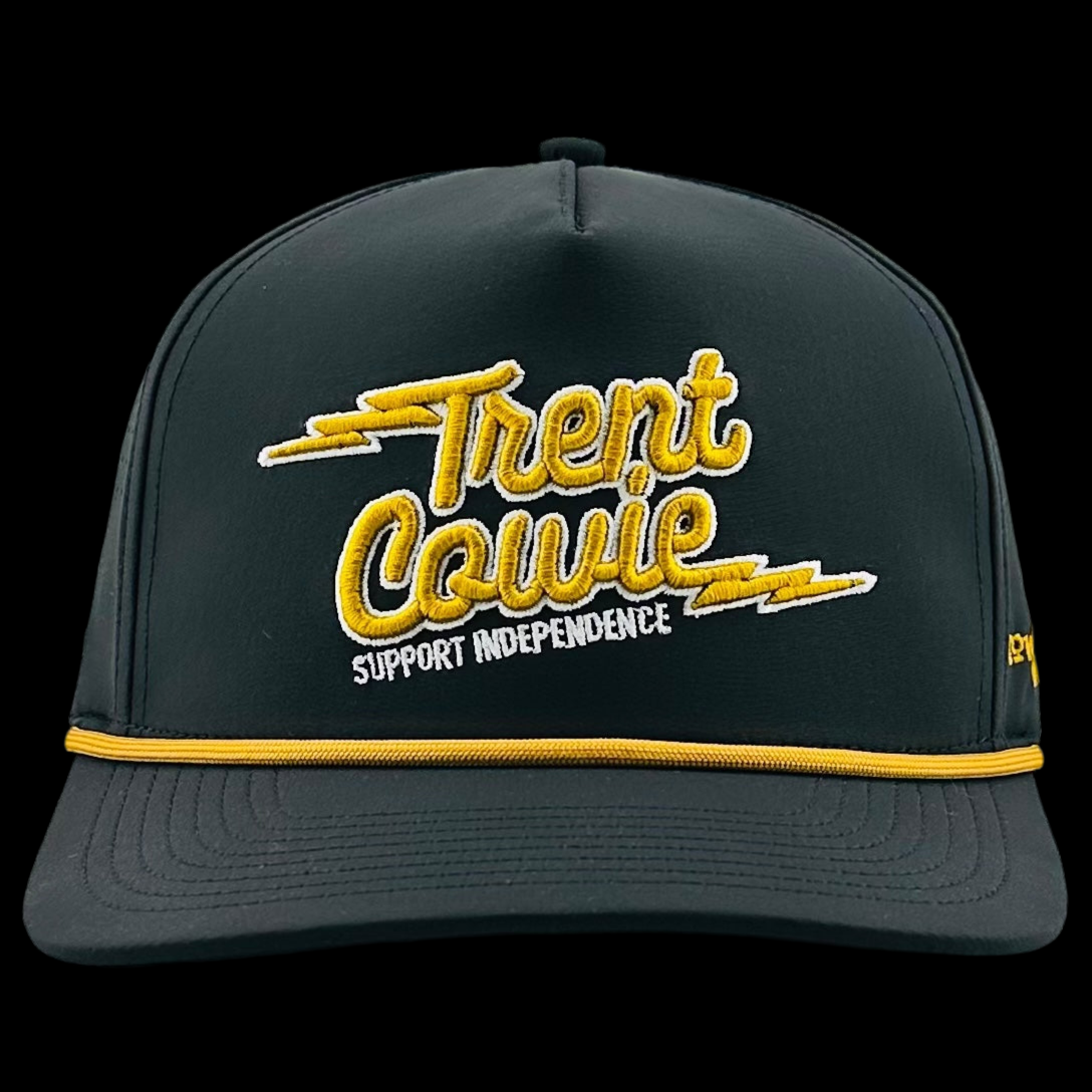 TRENT COWIE "SUPPORT INDEPENDENCE" PERFORMANCE HAT (BLACK & GOLD)