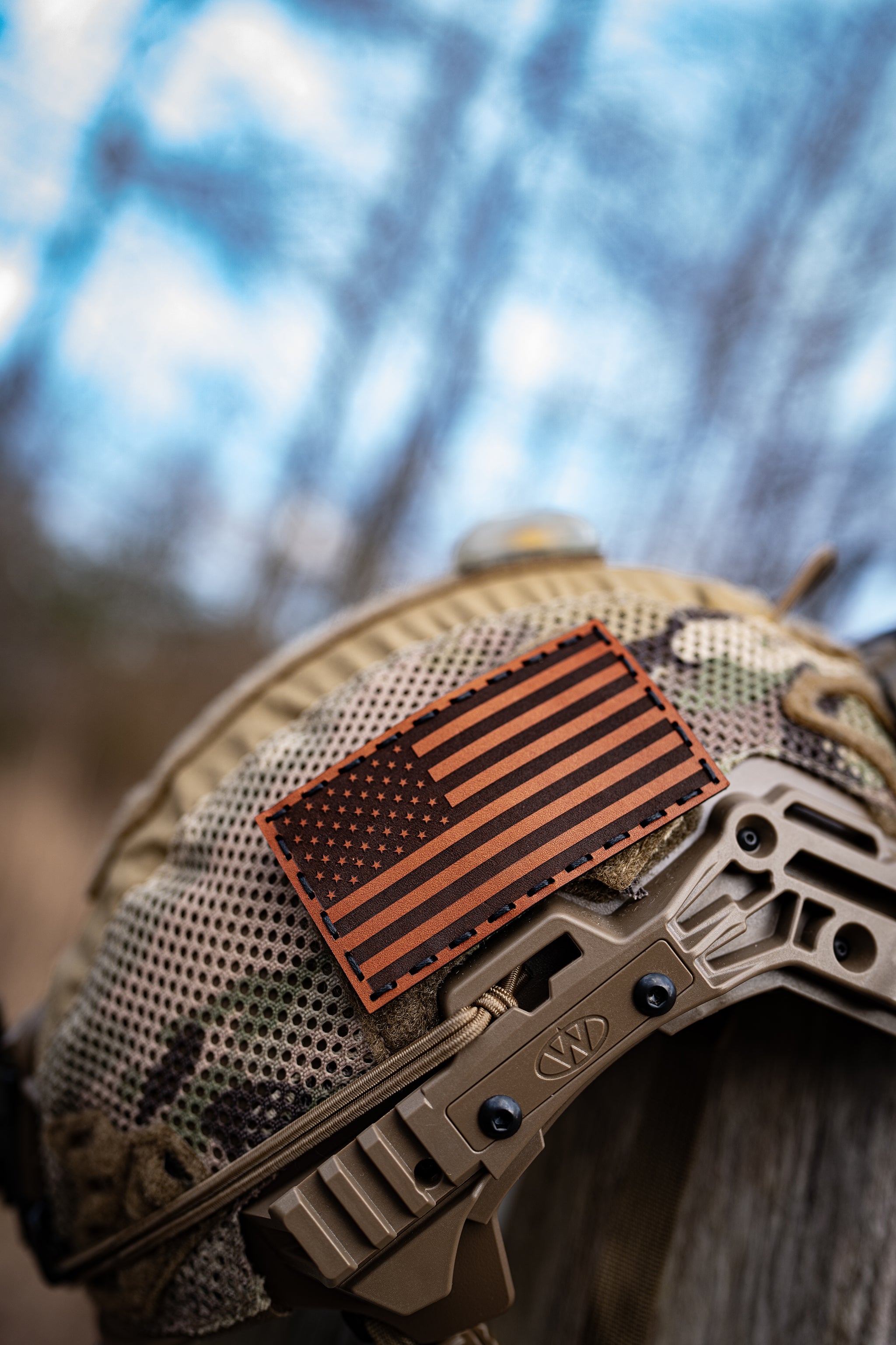 AMERICAN FLAG LEATHER PATCH