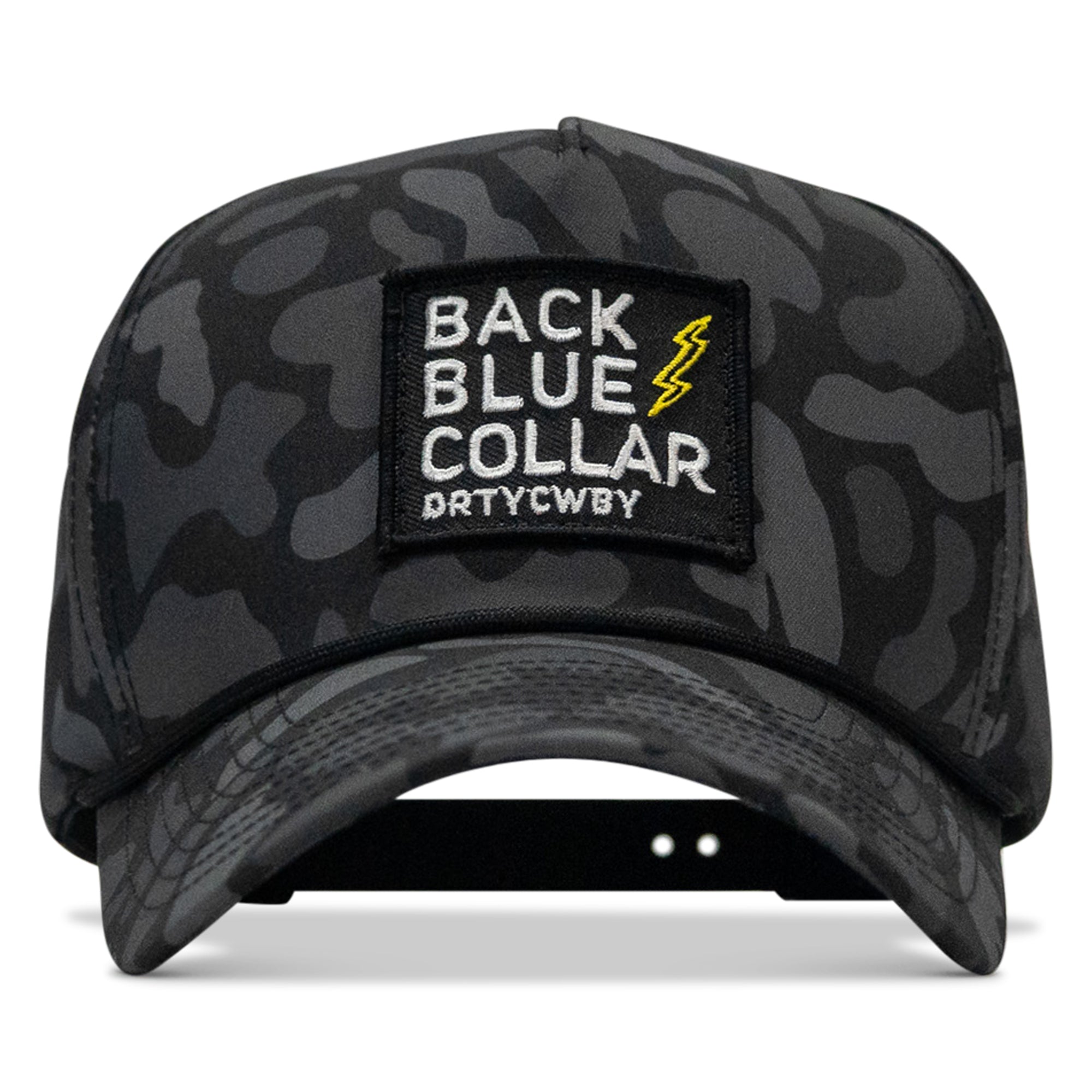 Back Blue Collar Patch 5 Pannel Rope Snapback