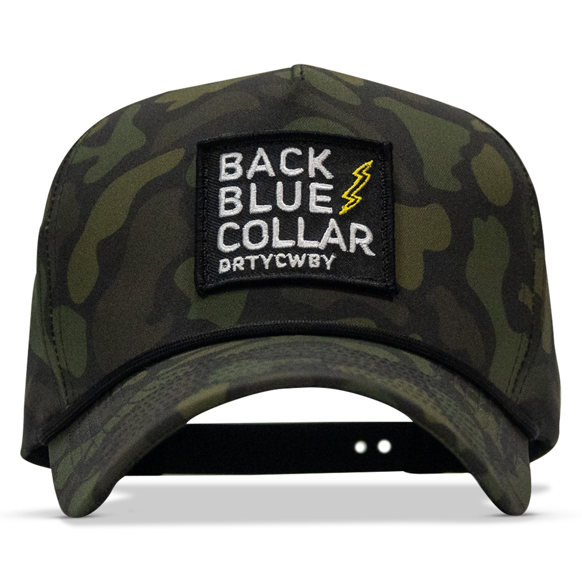 Back Blue Collar Patch 5 Pannel Rope Snapback