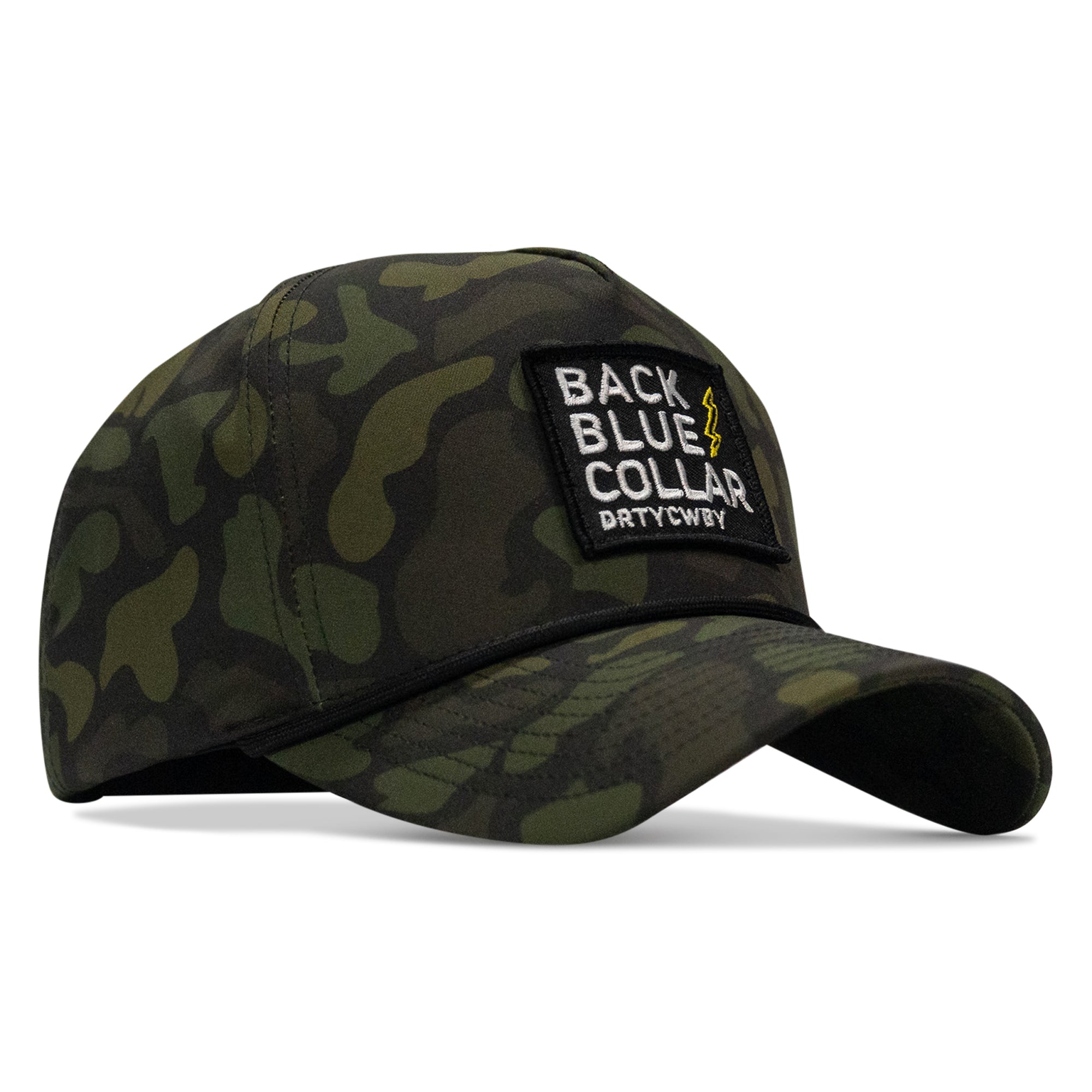 Back Blue Collar Patch 5 Pannel Rope Snapback