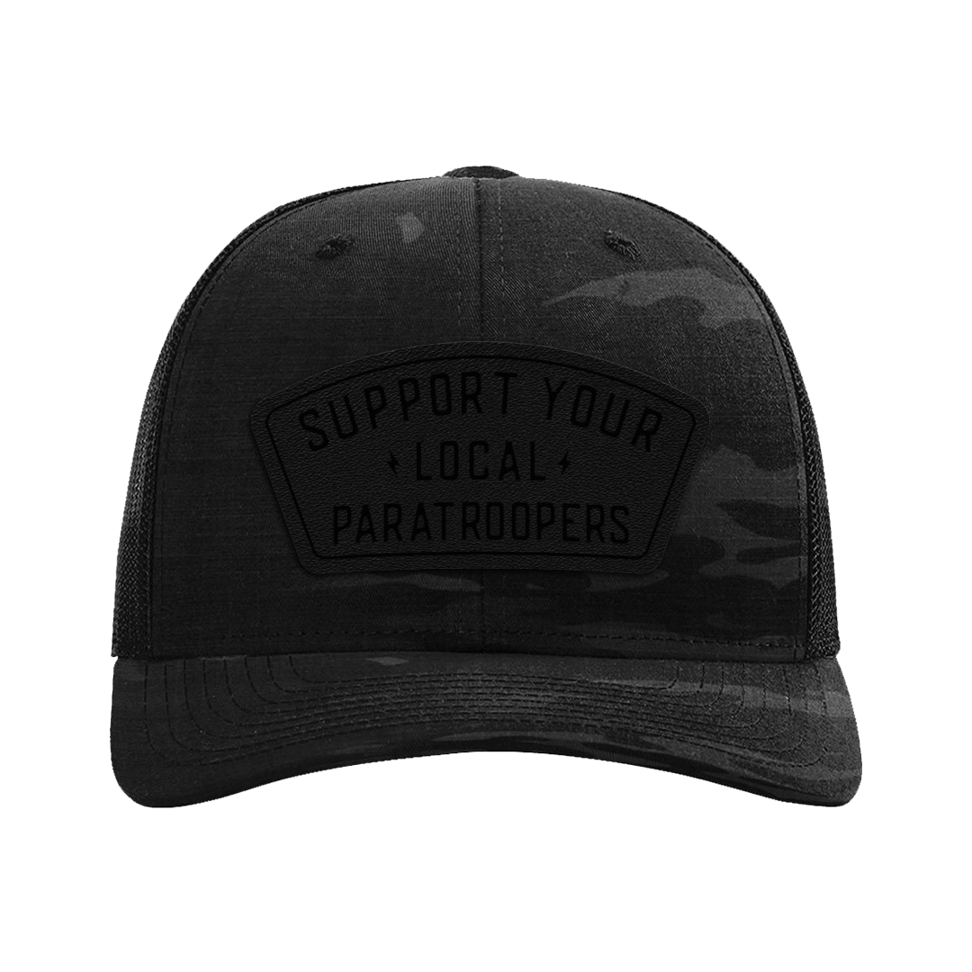 Support Local Paratrooper Leather Patch Tactical Snapback