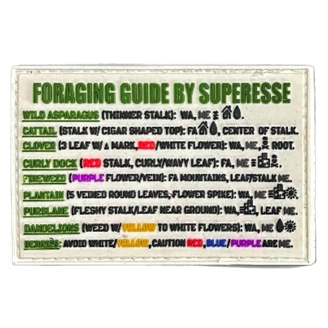 Storage Pocket Patch:  "Foraging Guide", a Plants and Edibles Quick Identification Reference