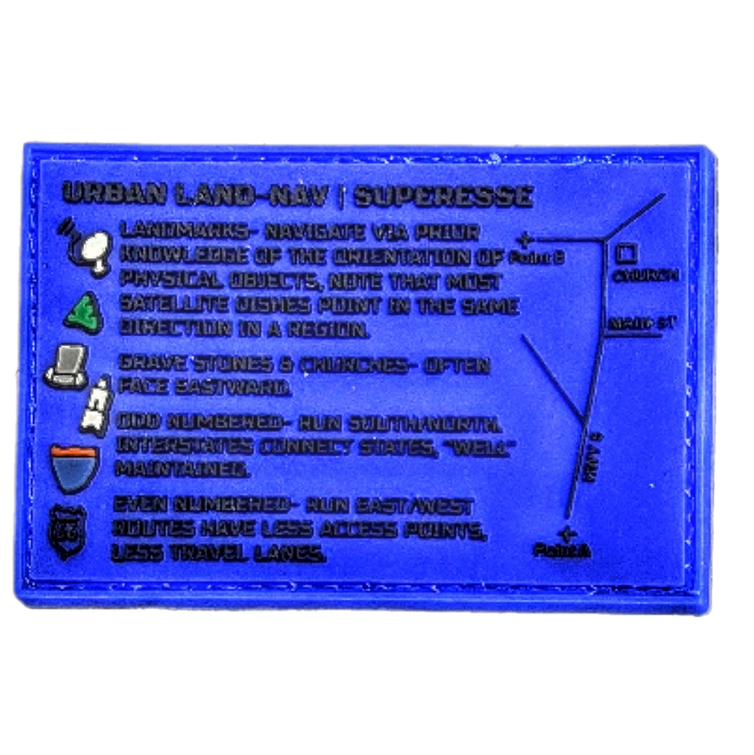 Storage Pocket Patch - Urban Land-Nav w/ Strip Map Diagram and Contingency Navigation Tactics