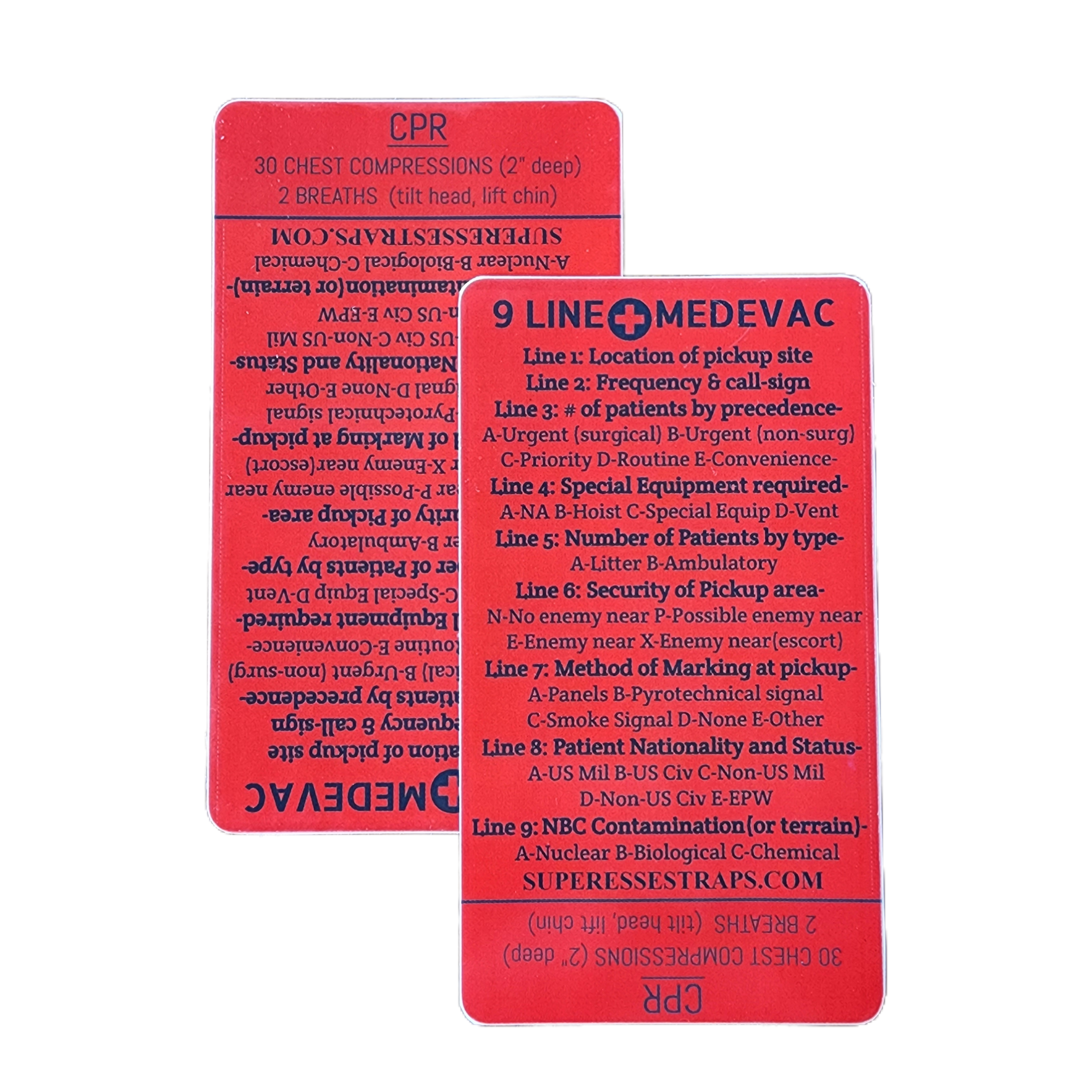 9 Line MedEvac Decal - U.S. Military Truncated Medical Evacuation Reference Sticker & CPR