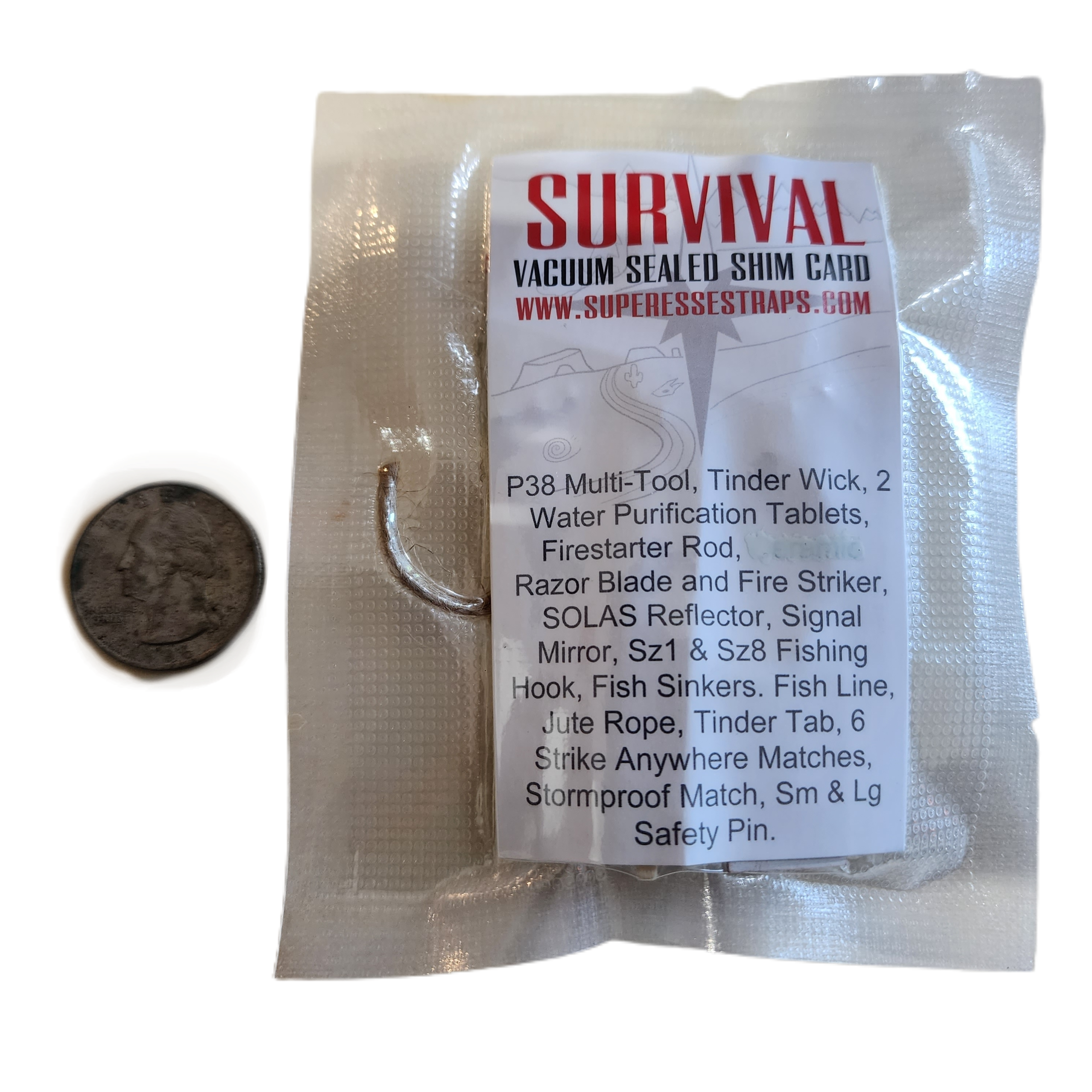 Shim Personal Survival Cards - Wallet Size Vacuum Sealed Survival Packets