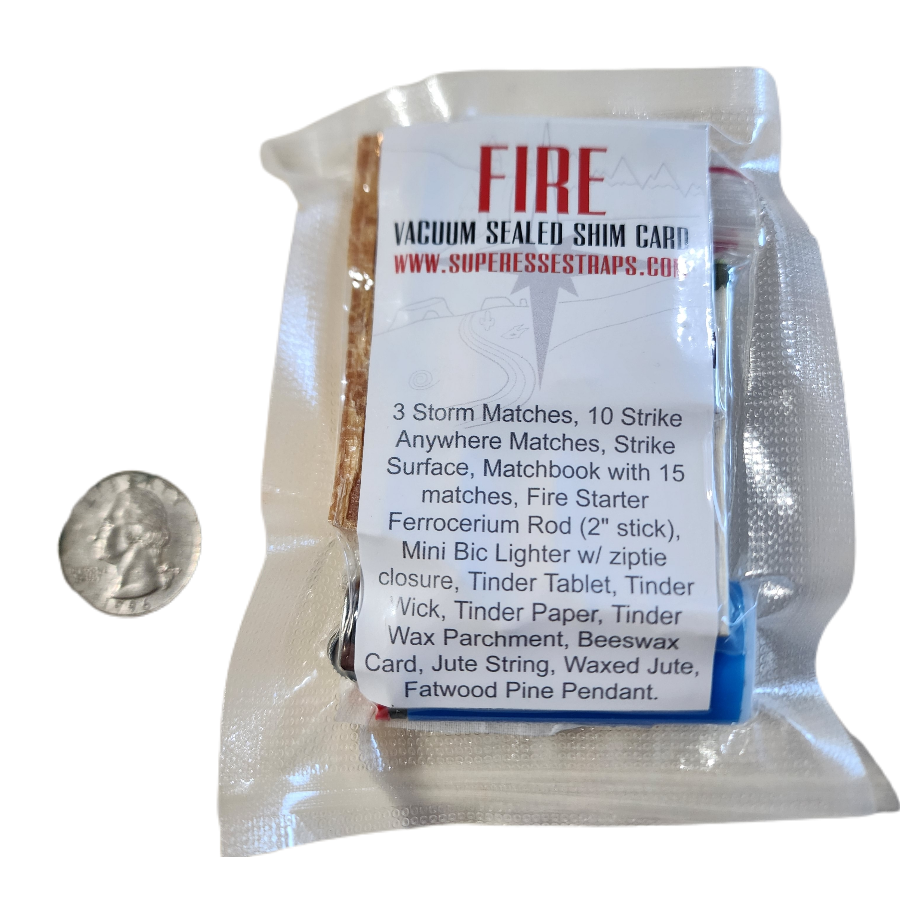 Shim Personal Survival Cards - Wallet Size Vacuum Sealed Survival Packets