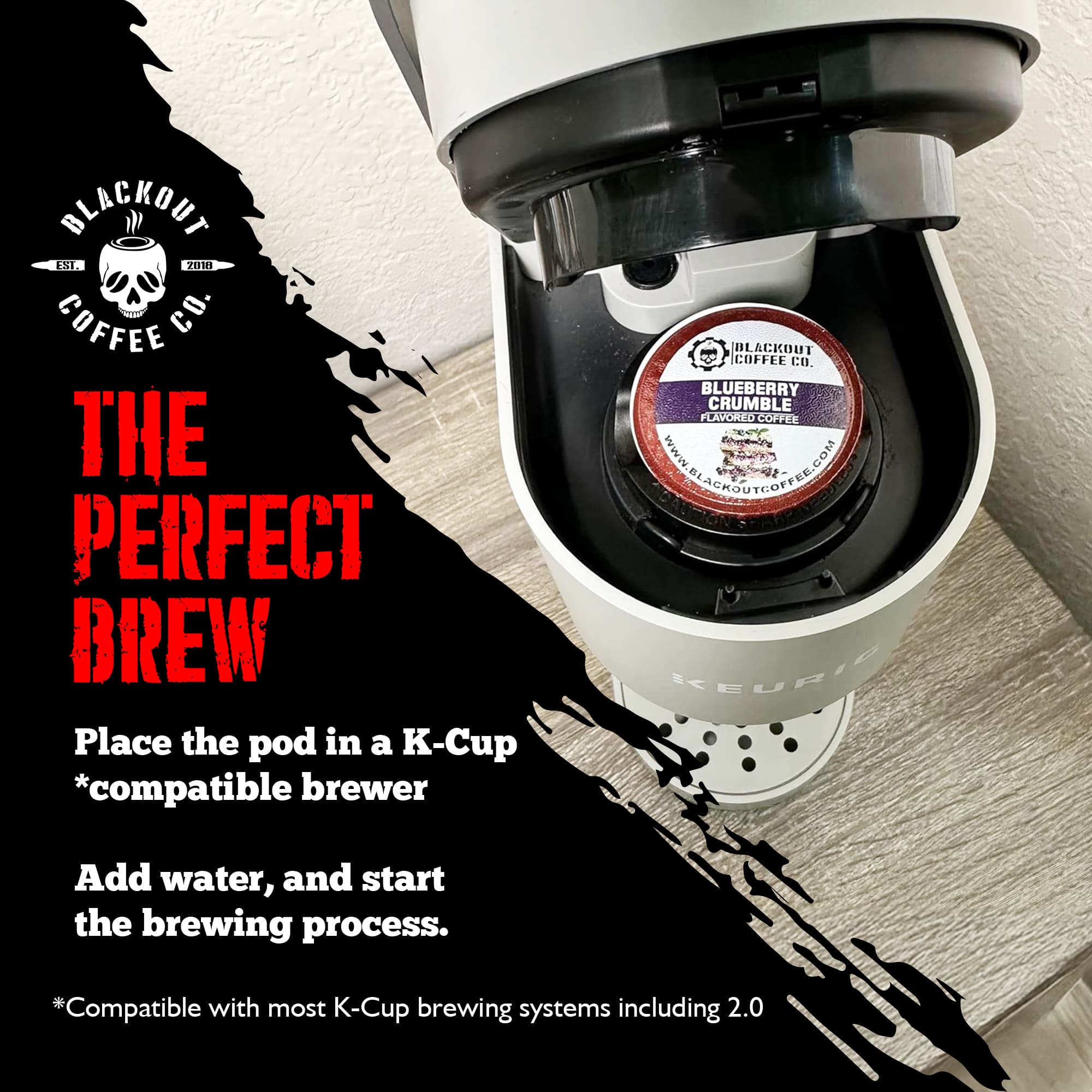 BLUEBERRY CRUMBLE FLAVORED COFFEE PODS 18CT