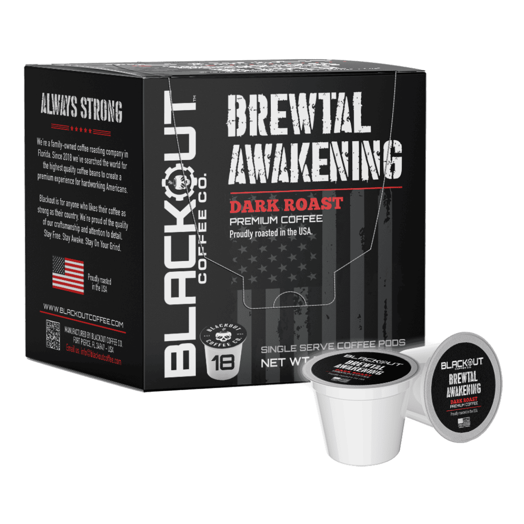 BREWTAL AWAKENING DARK ROAST COFFEE PODS 18CT