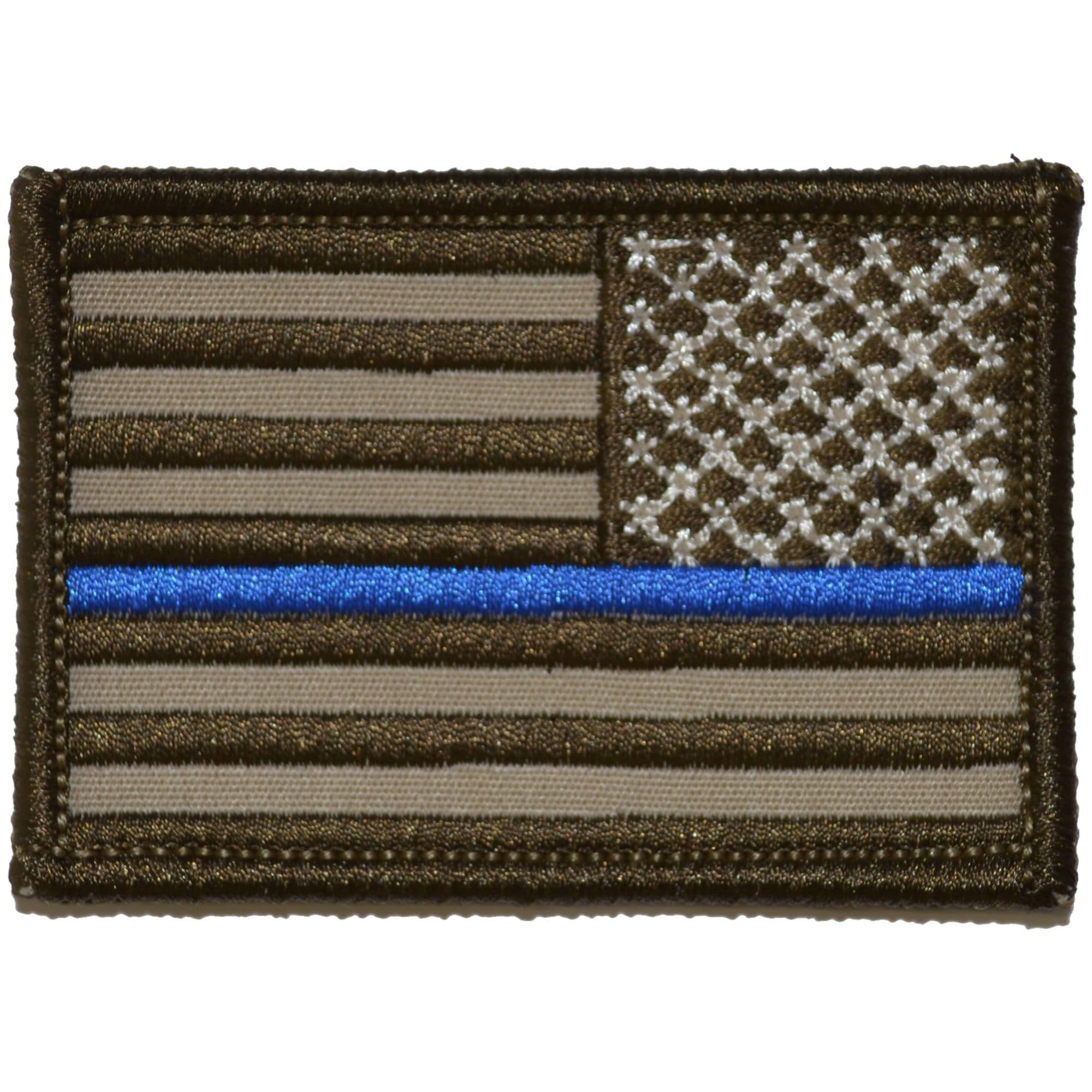 Reverse Thin Blue Line Police US Flag - 2x3 Patch