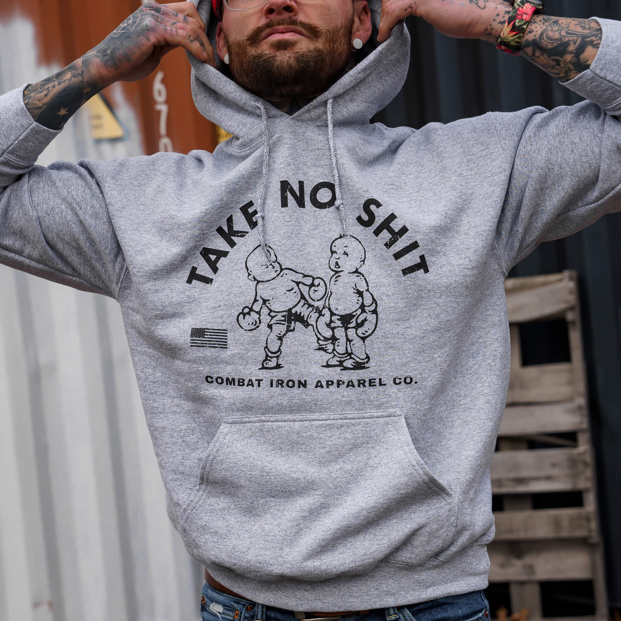 TAKE NO SHIT MEN'S FLEECE LINED HOODIE