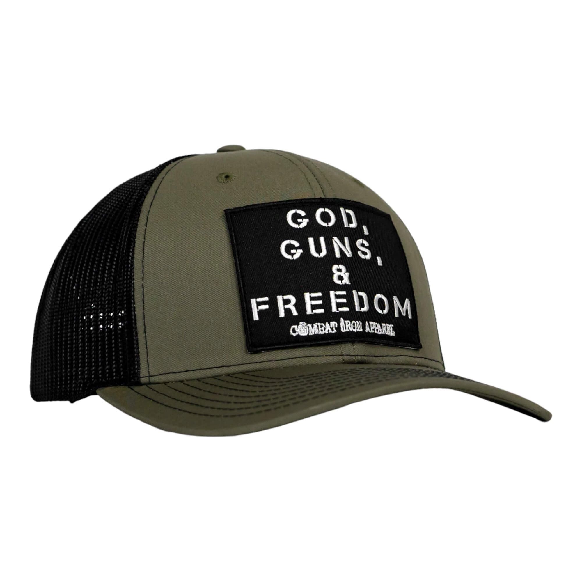 God, Guns, And Freedom Patch Mid-Profile Mesh Snapback Hat