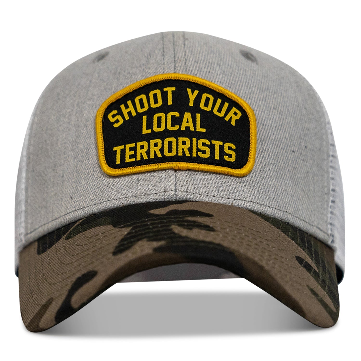 SHOOT YOUR LOCAL TERRORISTS PATCH MESH SNAPBACK Hat