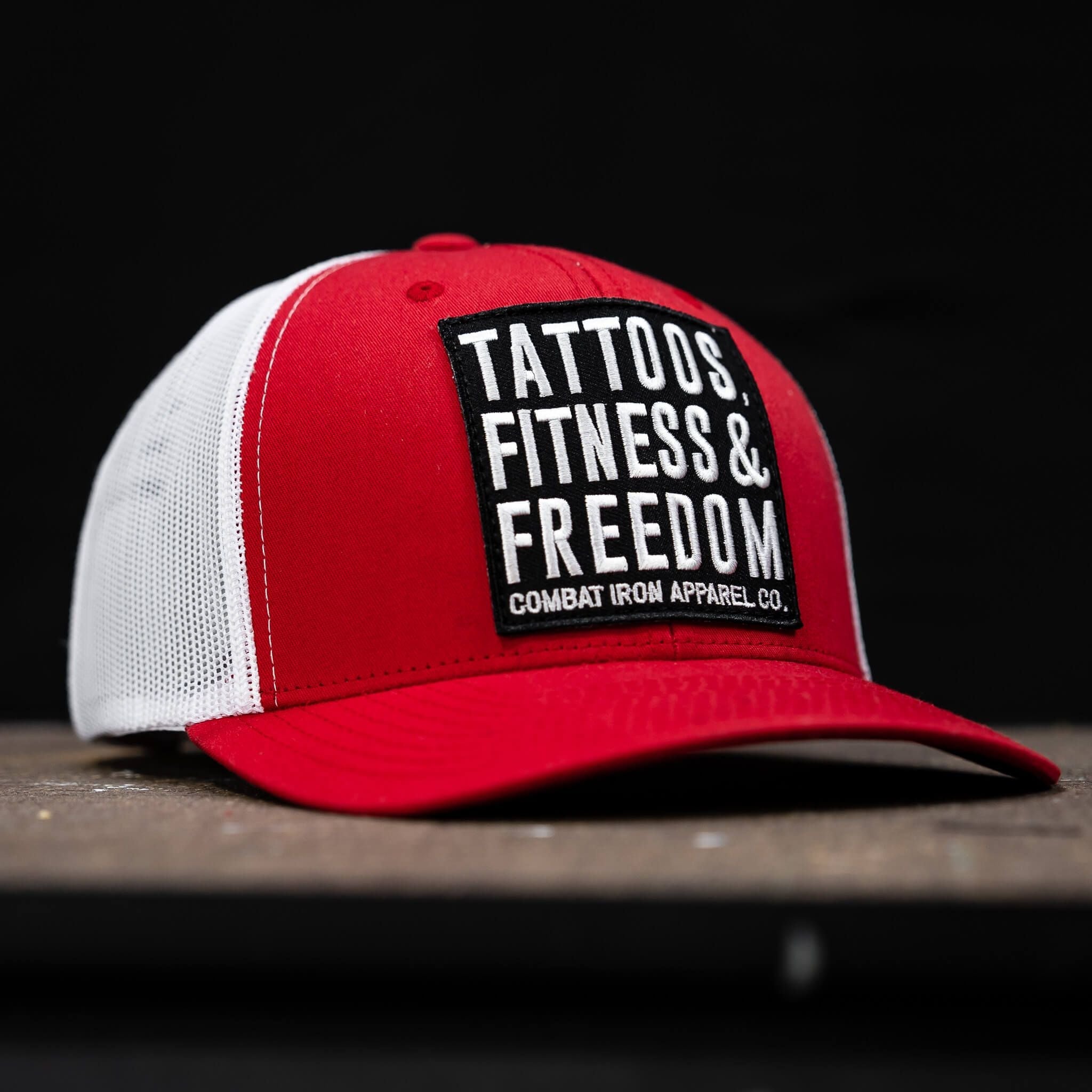 Tattoos, Fitness, & Freedom Black Patch Mid-Profile Mesh Snapback Hat