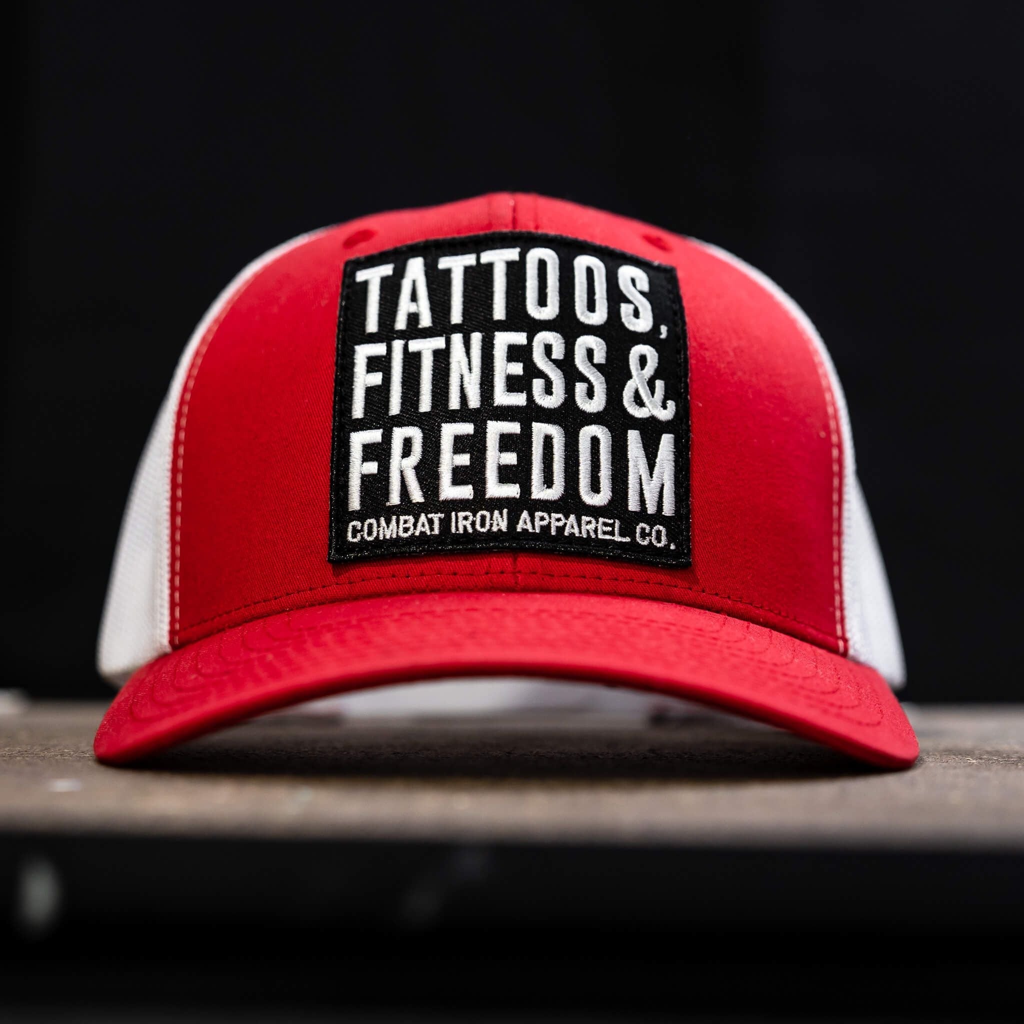 Tattoos, Fitness, & Freedom Black Patch Mid-Profile Mesh Snapback Hat