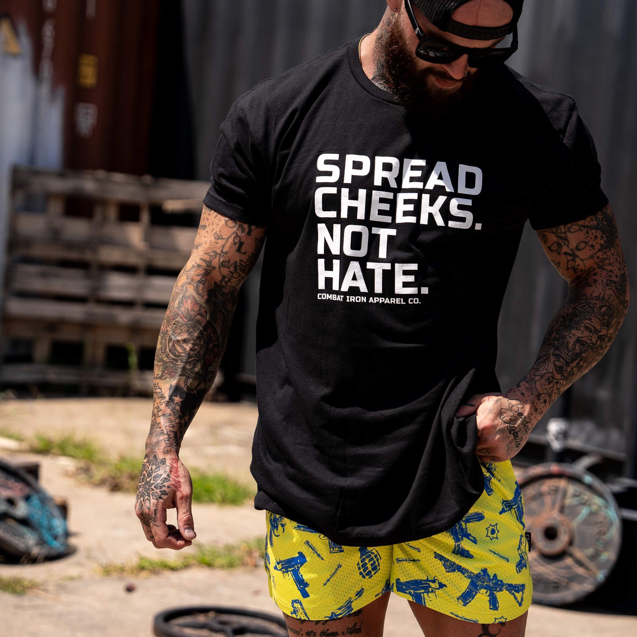 SPREAD CHEEKS. NOT HATE. T-SHIRT