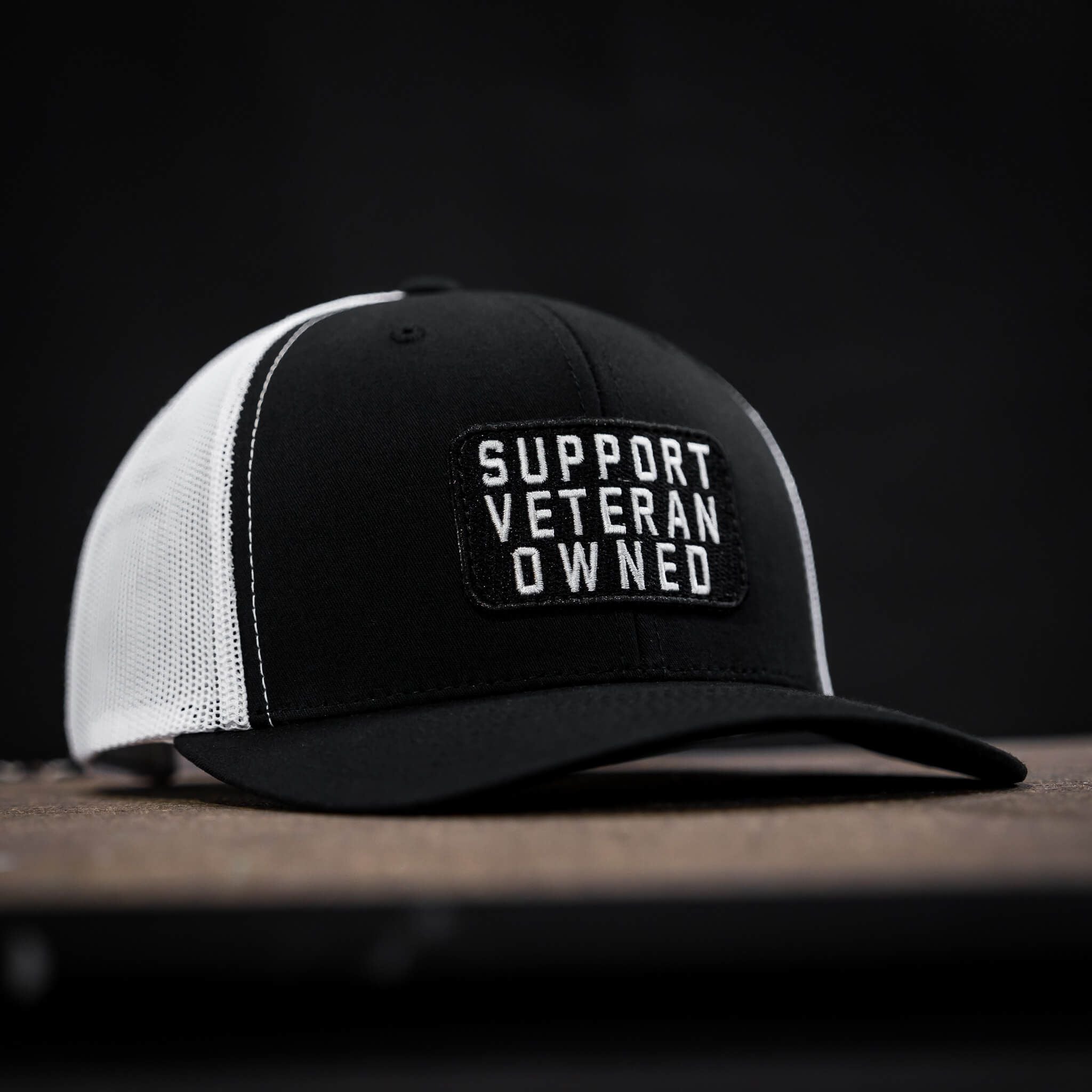 Support Veteran Owned Patch Mid-Profile Mesh Snapback