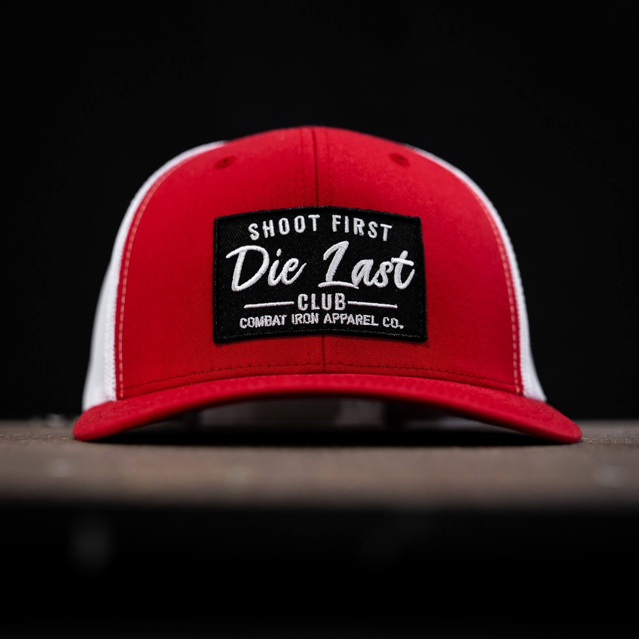 SHOOT FIRST. DIE LAST. CLUB PATCH MID-PROFILE MESH SNAPBACK Hat