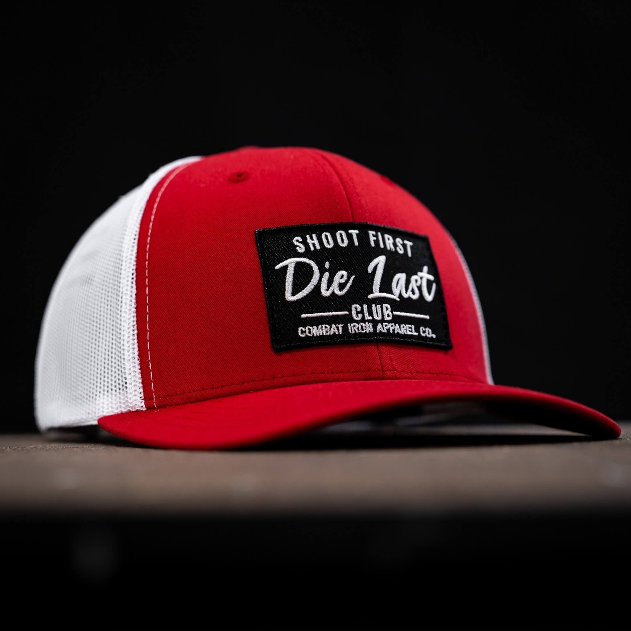 SHOOT FIRST. DIE LAST. CLUB PATCH MID-PROFILE MESH SNAPBACK Hat