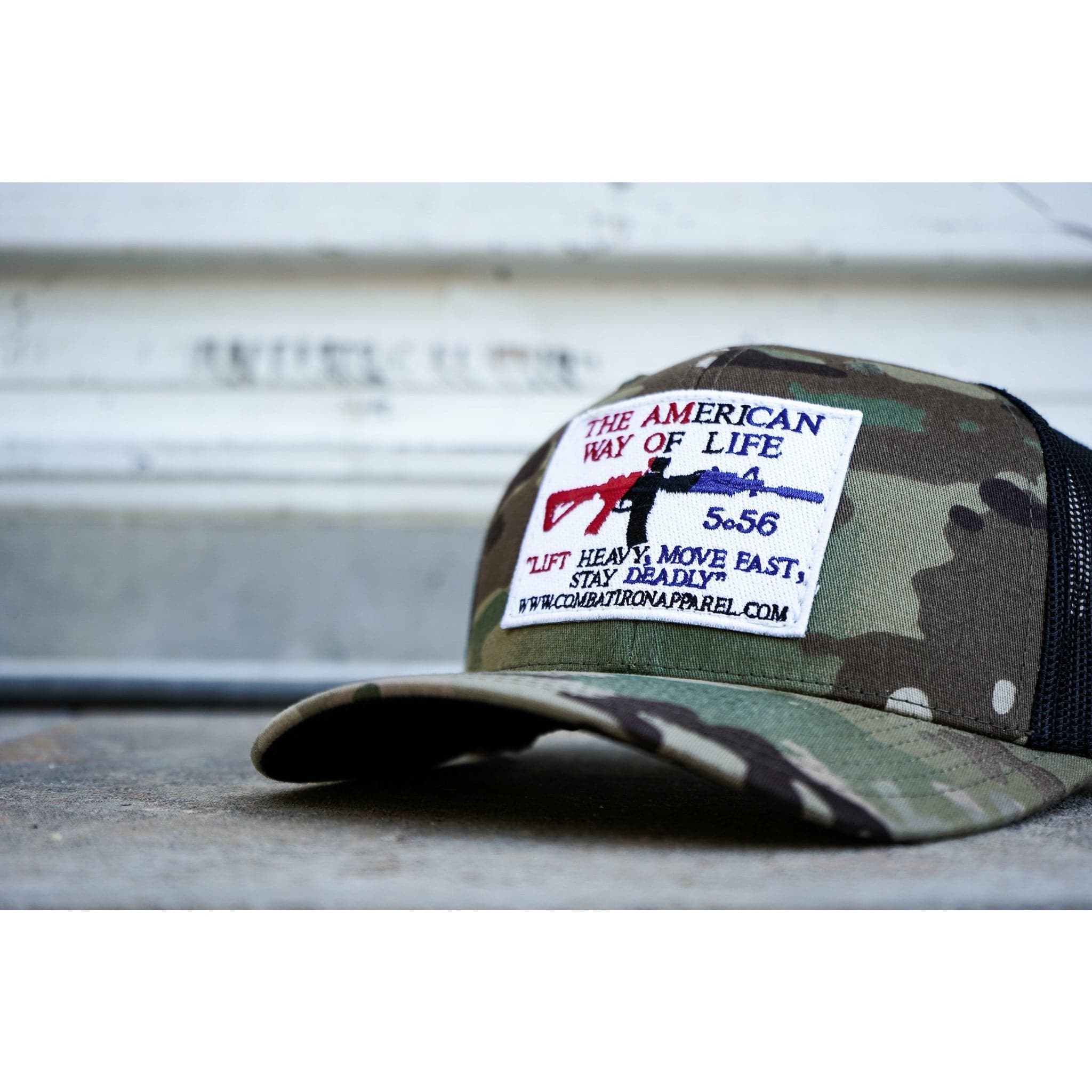 AWOL- American Way Of Life 5.56 White Patch Edition Mid-Profile Mesh Snapback Hat