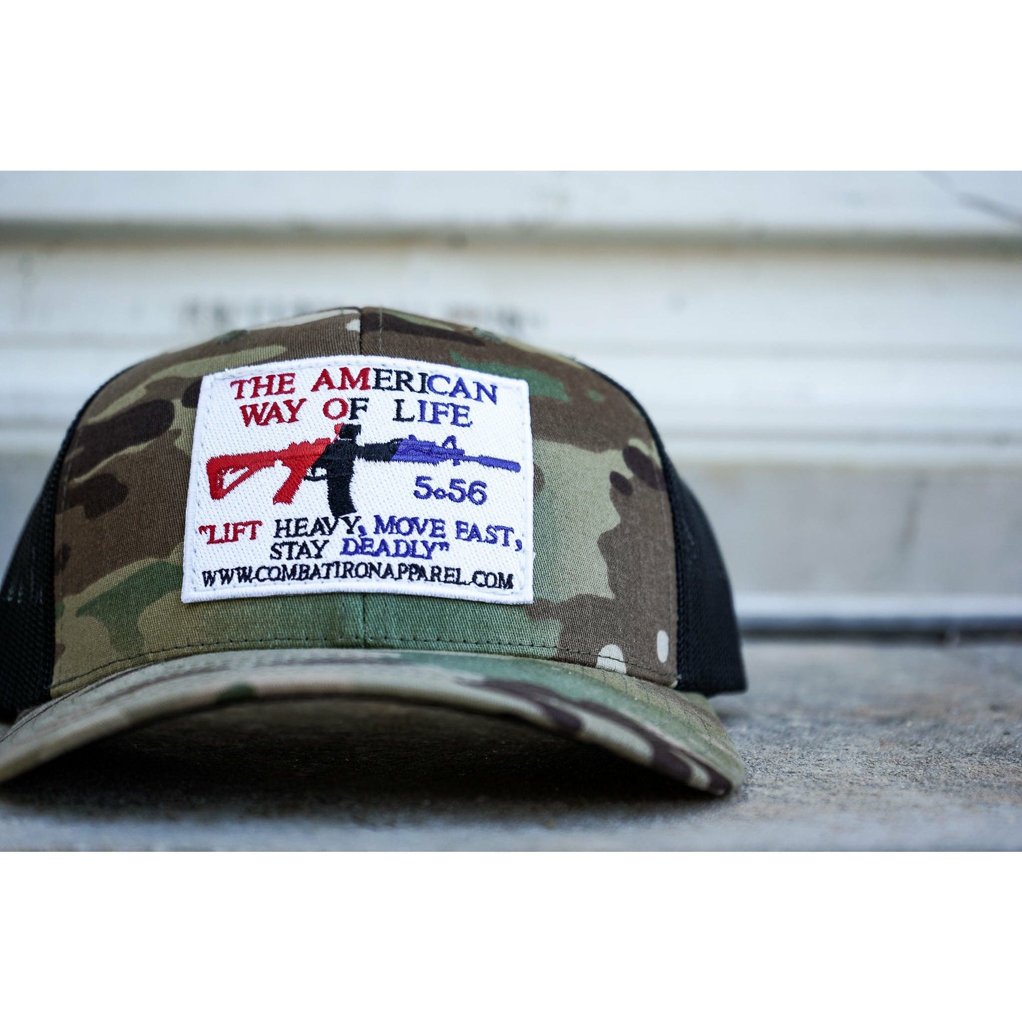 AWOL- American Way Of Life 5.56 White Patch Edition Mid-Profile Mesh Snapback Hat