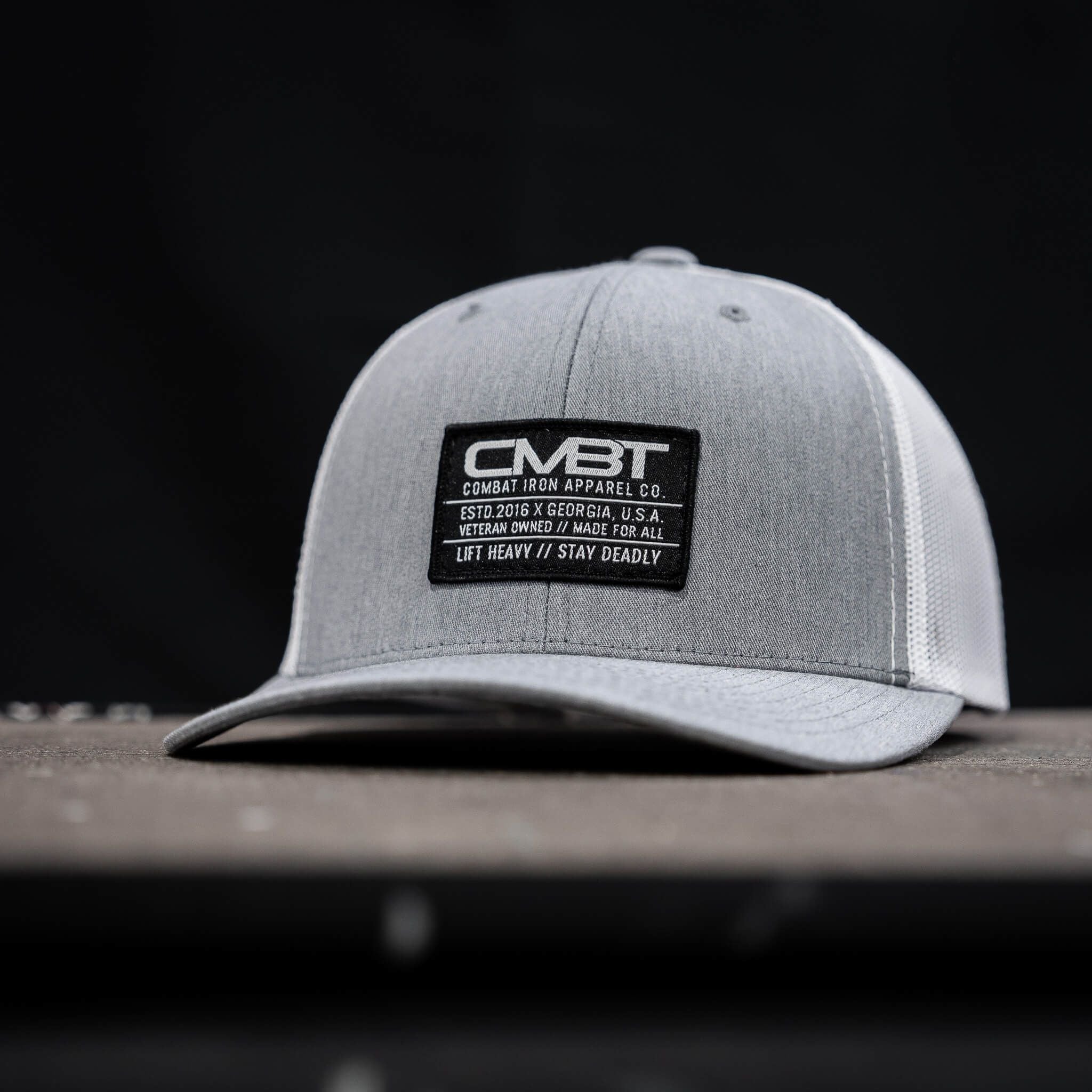 CMBT Standard Black Woven Patch Mid-Profile Mesh Snapback Hat