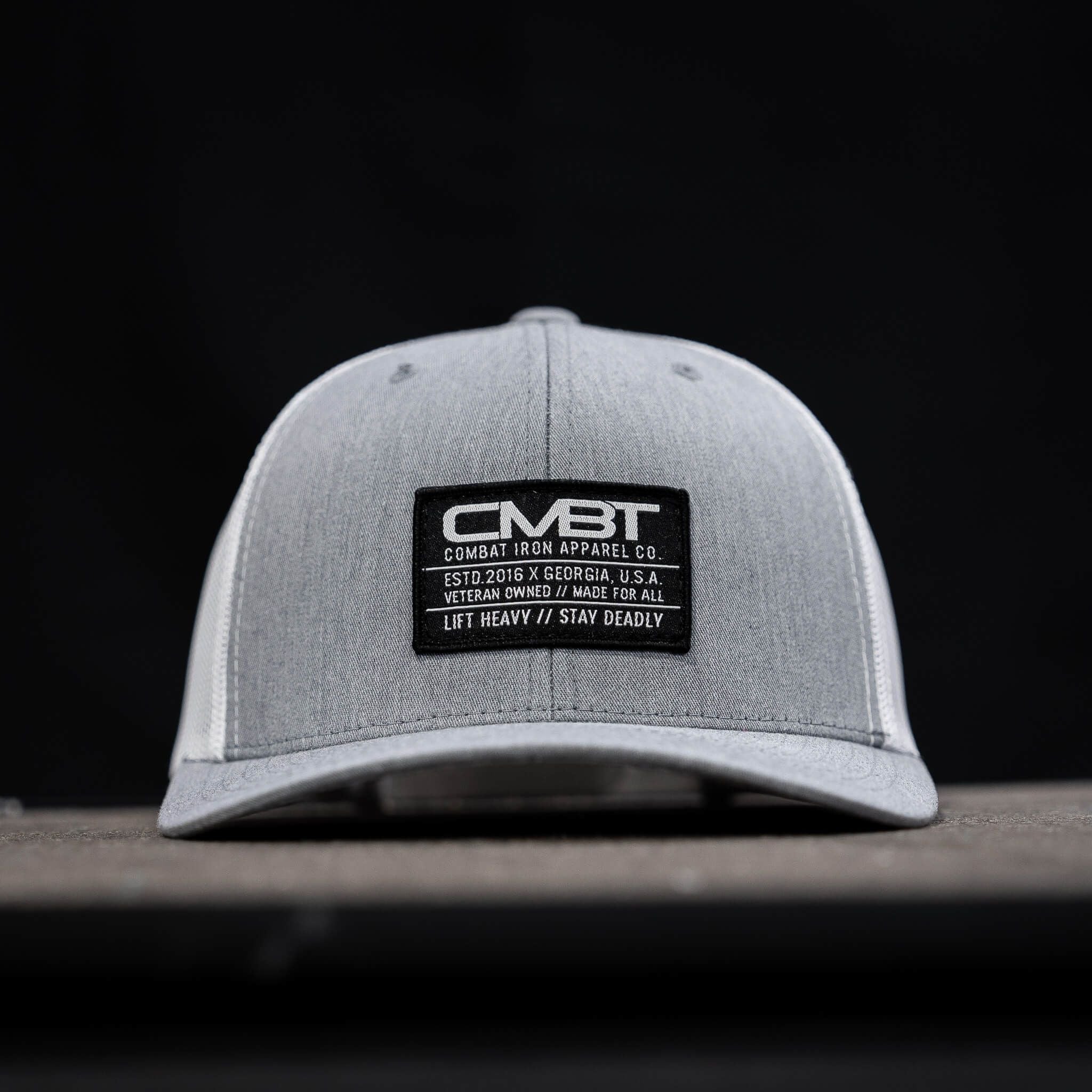 CMBT Standard Black Woven Patch Mid-Profile Mesh Snapback Hat