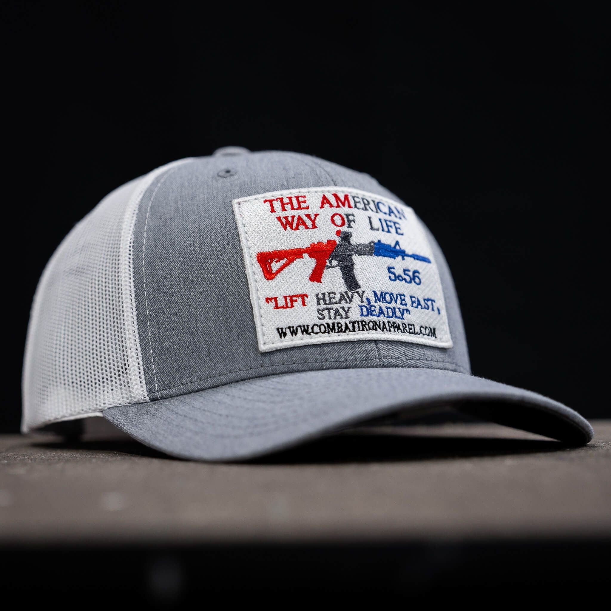 AWOL- American Way Of Life 5.56 White Patch Edition Mid-Profile Mesh Snapback Hat