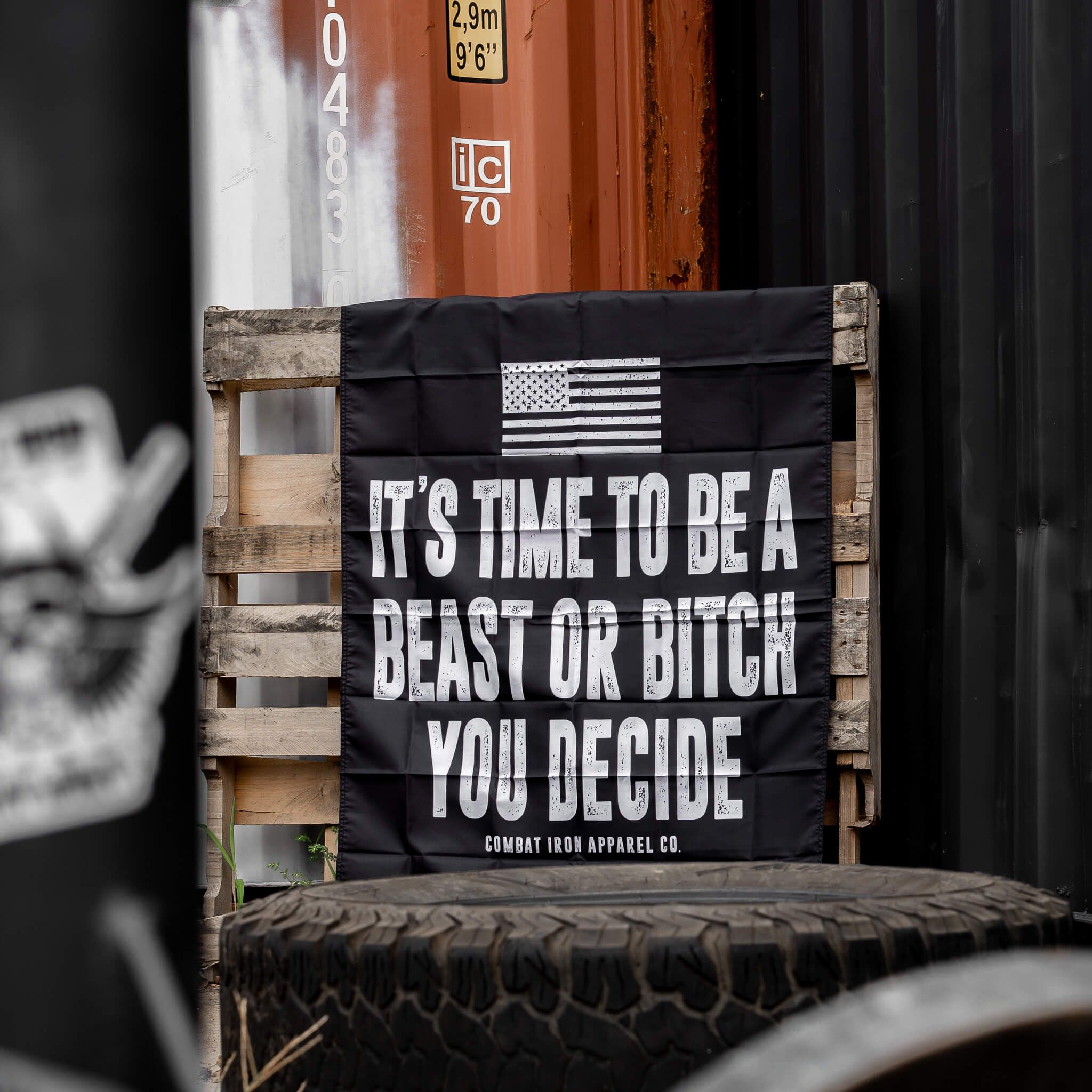 It's Time To Be A Beast Or Bitch 3' X 4' Wall Flag